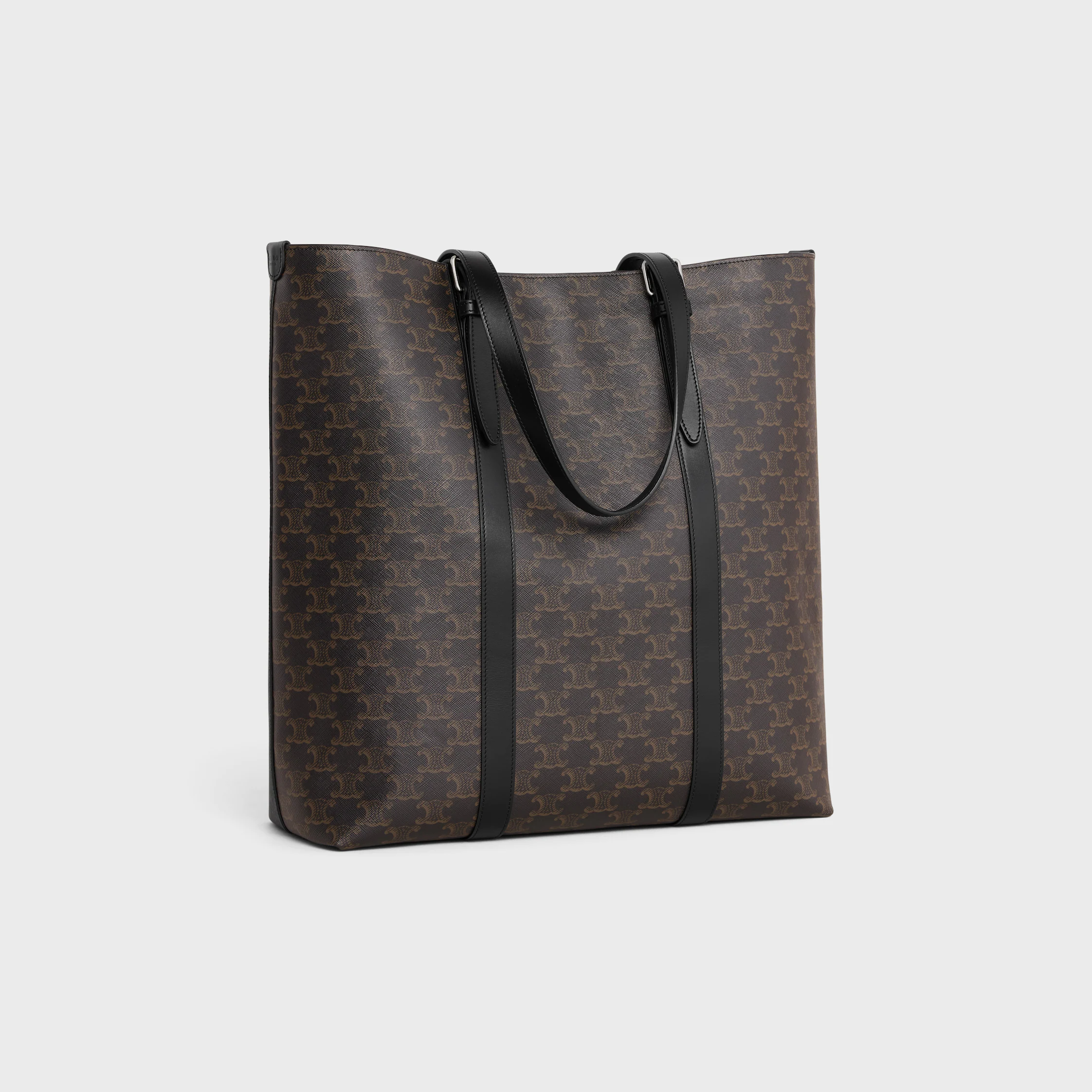 BOLSA COM FIVELA EM TECIDO TRIOMPHE E COURO DE VACA