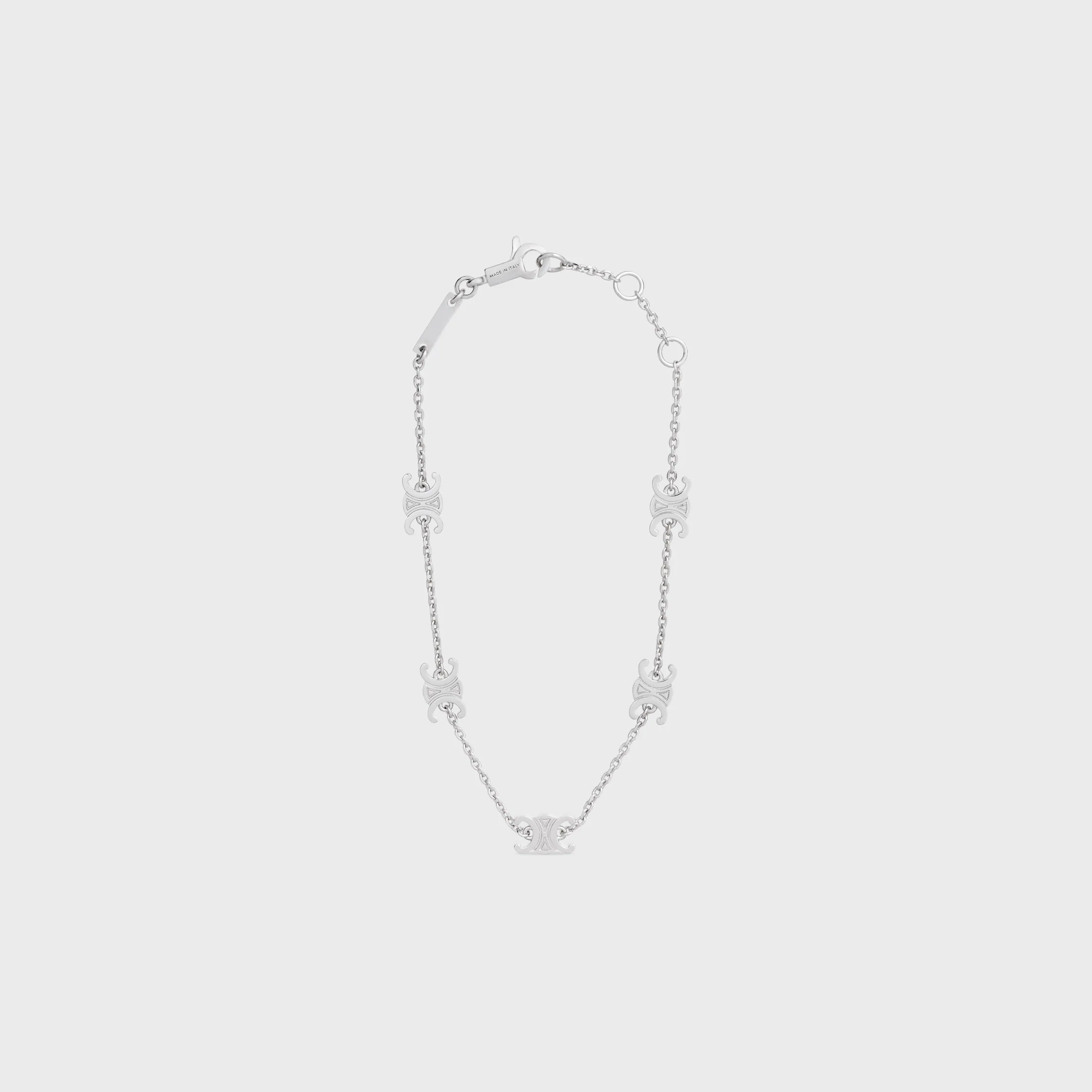 Pulseira Triomphe Mini Triomphe em Latão com Acabamento em Ródio