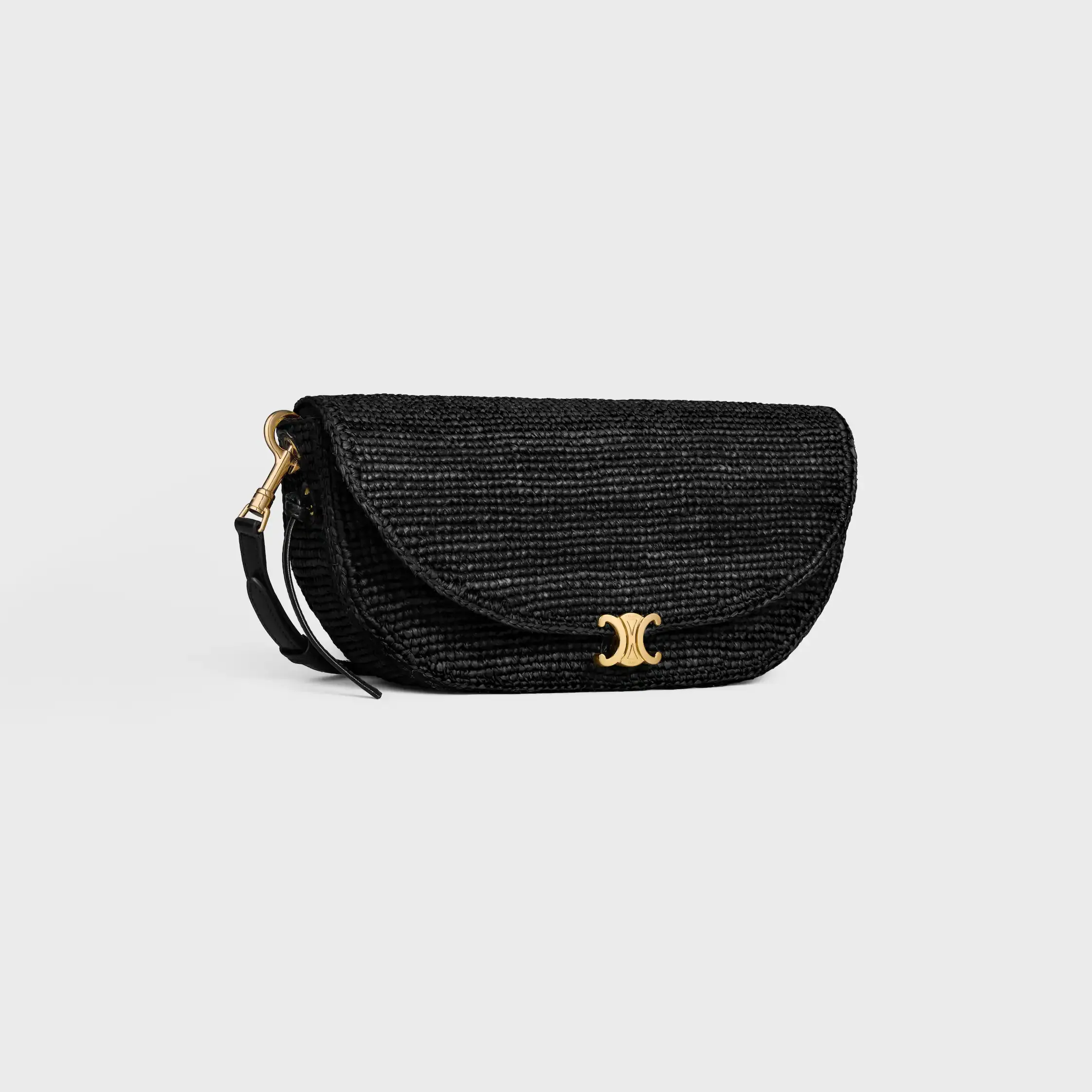 LITTLE HALFMOON SOFT TRIOMPHE EM Raffia E Couro de Cordeiro