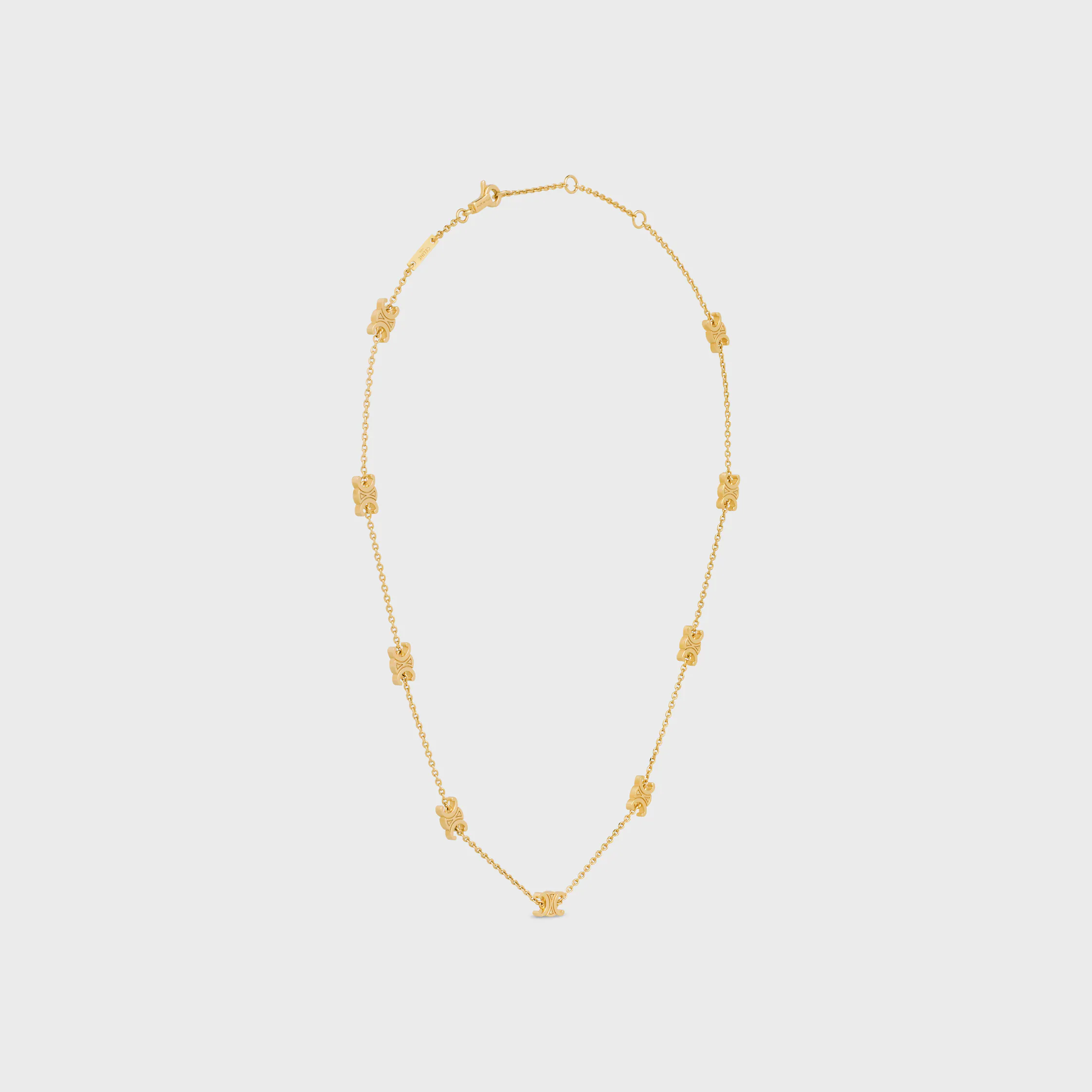 Colar Triomphe Mini Triomphe em Latão com Acabamento Dourado