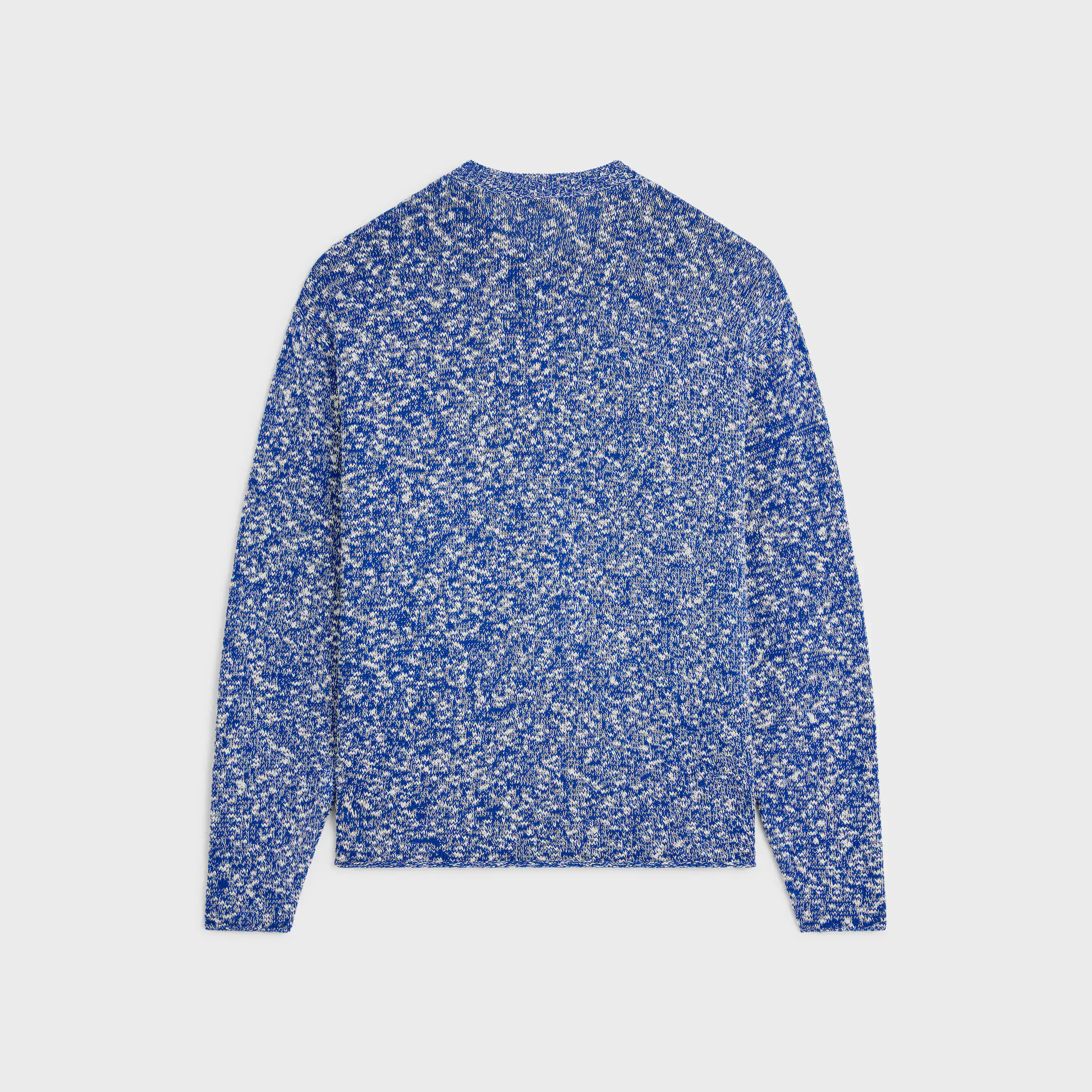 sweater oversized com gola redonda em algodão mouline