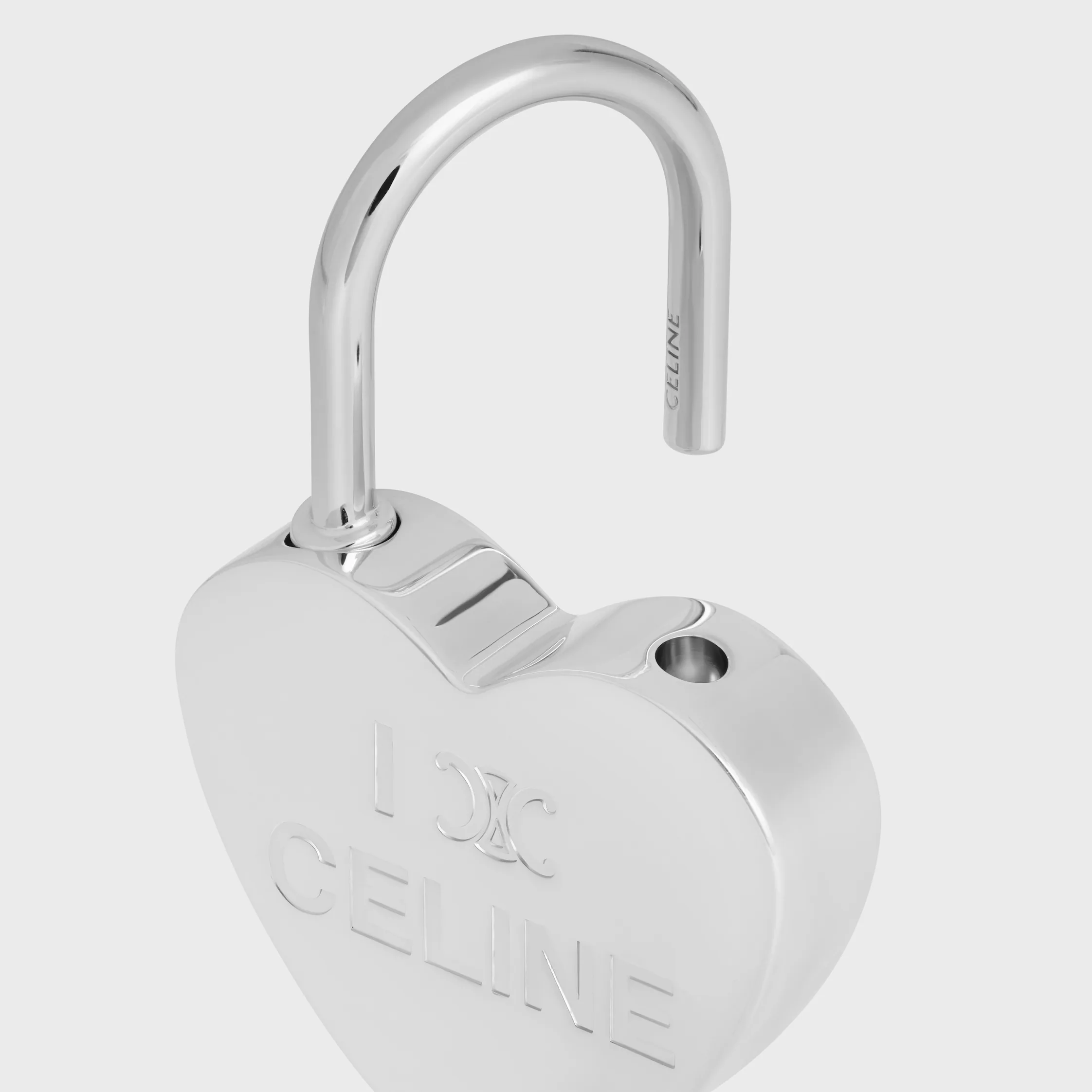 CHARM FECHADURA CORAÇÃO EM LATÃO COM ACABAMENTO RÓDIO