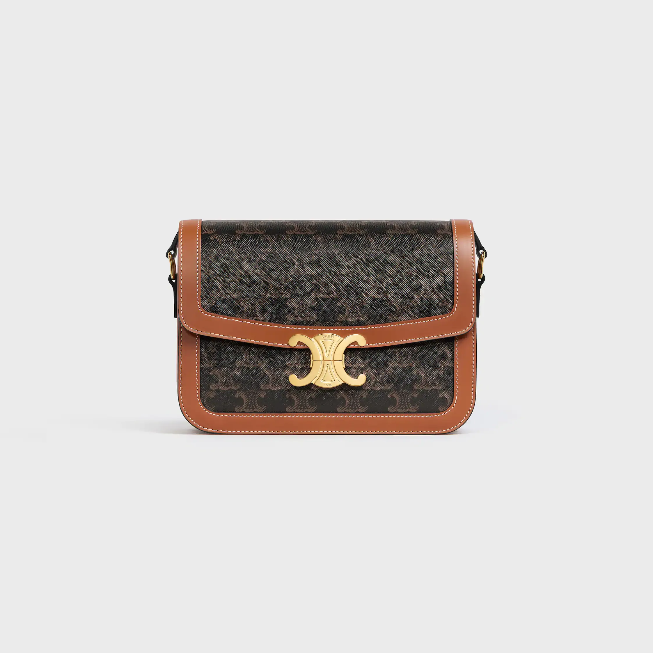 BOLSA CLASSIQUE TRIOMPHE EM TECIDO TRIOMPHE E COU DE VACA