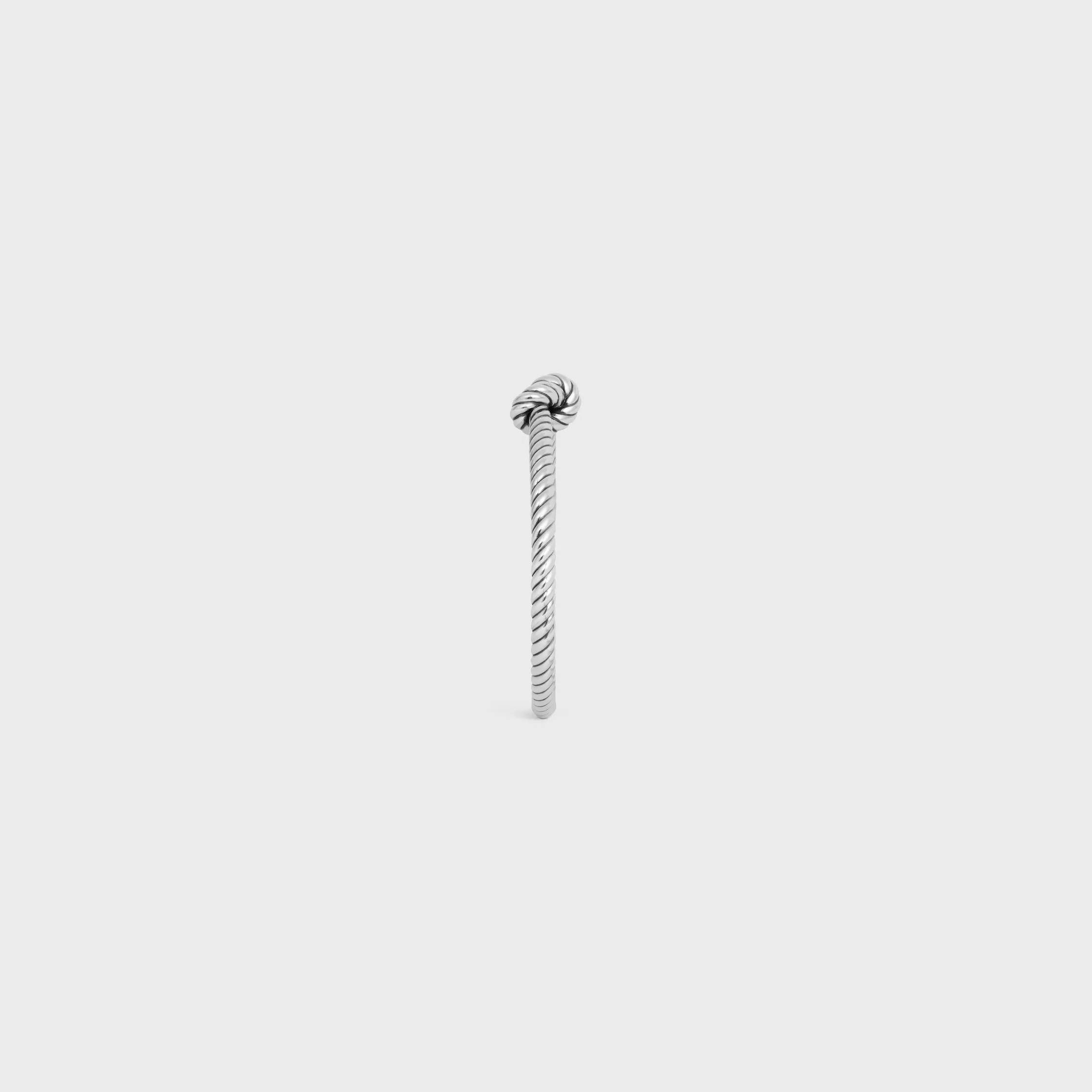 Pulseira com Estampa de Corda em Latão com Acabamento em Ródio