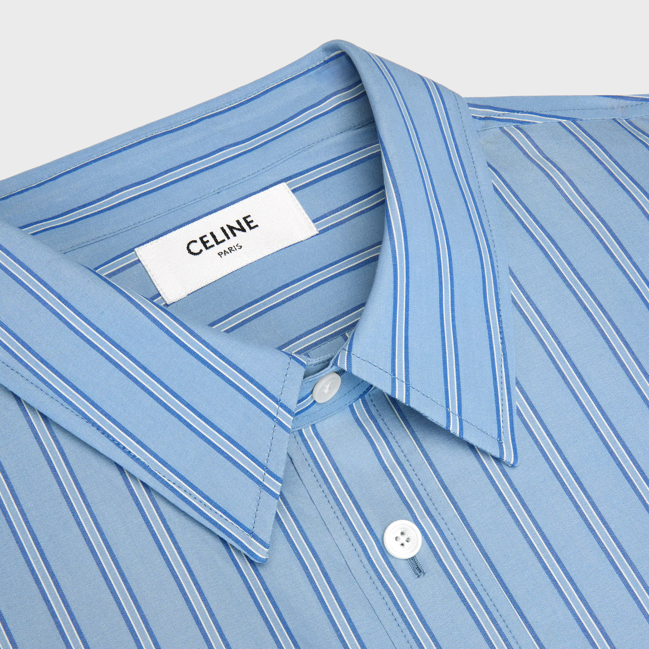 CAMISA CLÁSSICA EM ALGODÃO POPLIN LISTRADO