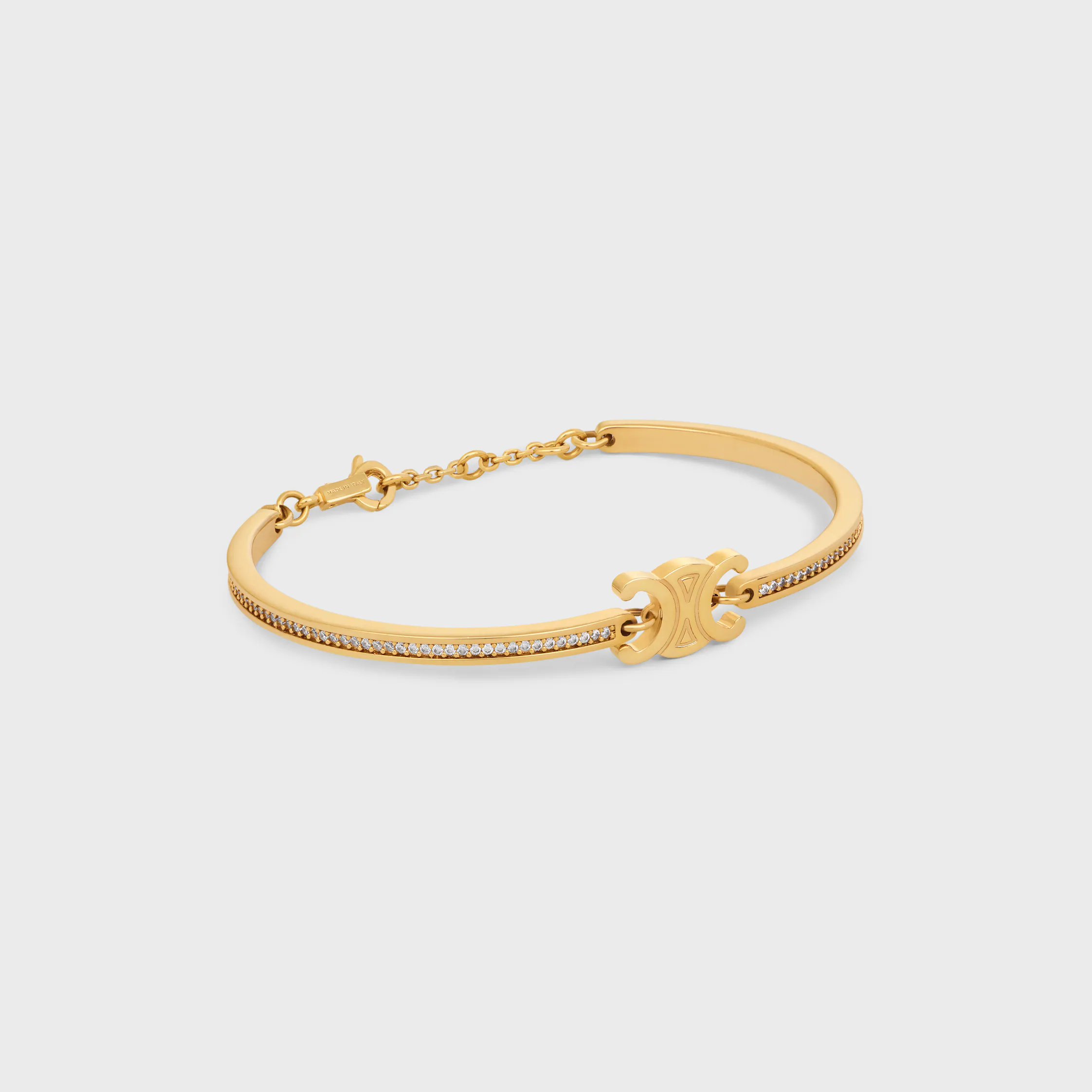 Pulseira Articulada Triomphe com Strass e Latão com Acabamento Dourado