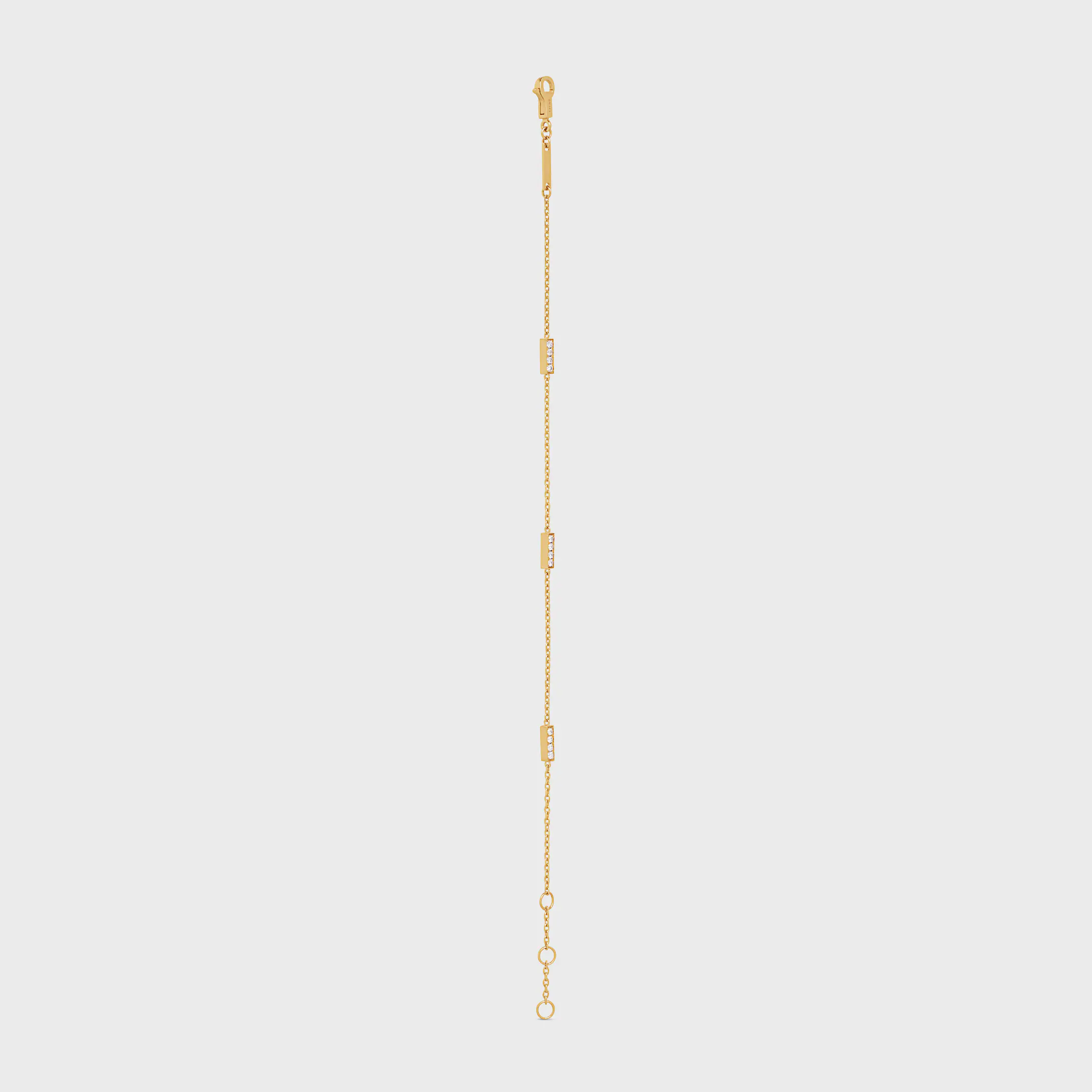 Pulseira Triple Celine Line em Ouro Amarelo e Diamantes