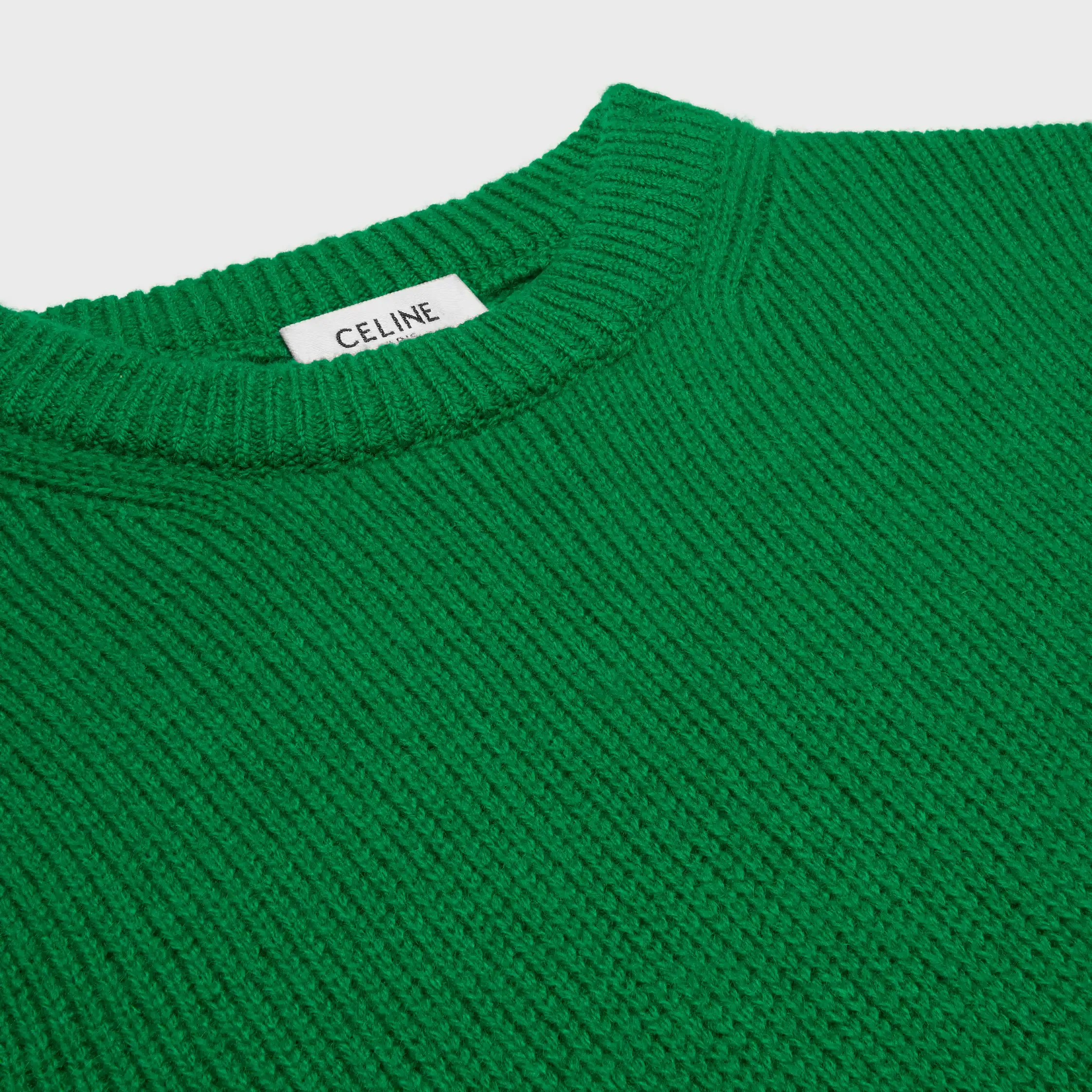 sweater com gola redonda em cashmere