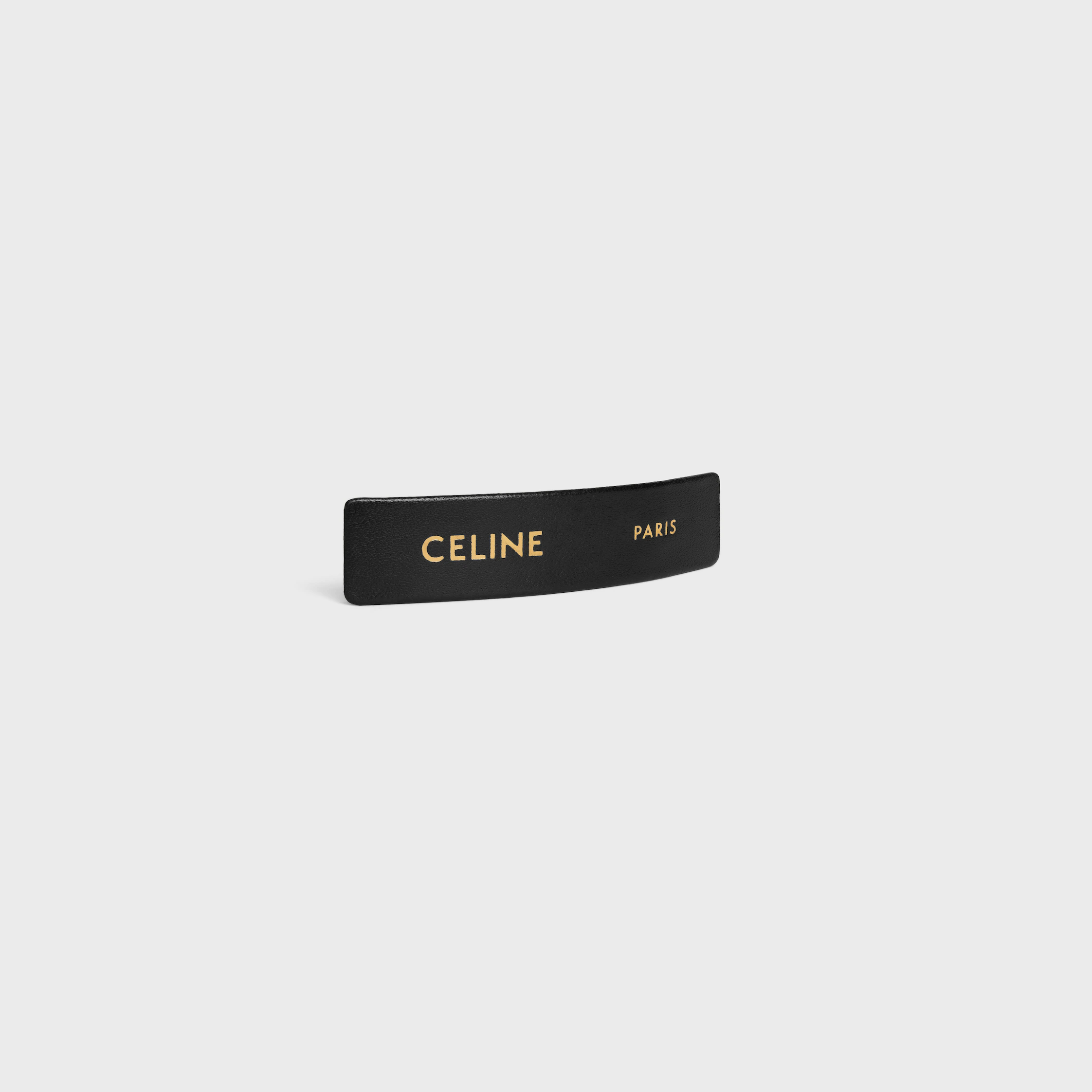 Grampo para Cabelo Celine Paris em Couro de Cordeiro, Latão com Acabamento Dourado e Aço