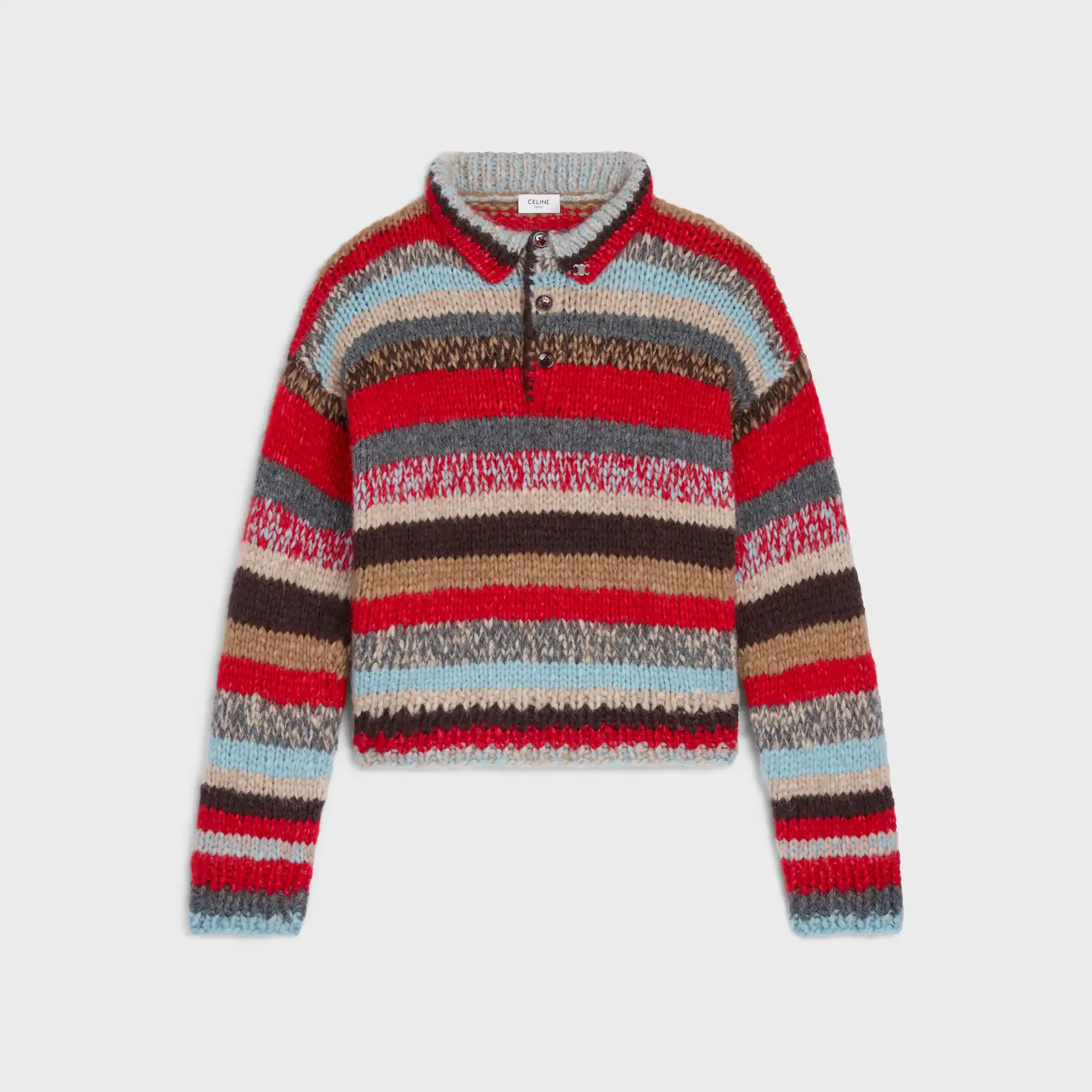 polo sweater IN MOULINE ALPACA E LÃ?NHA