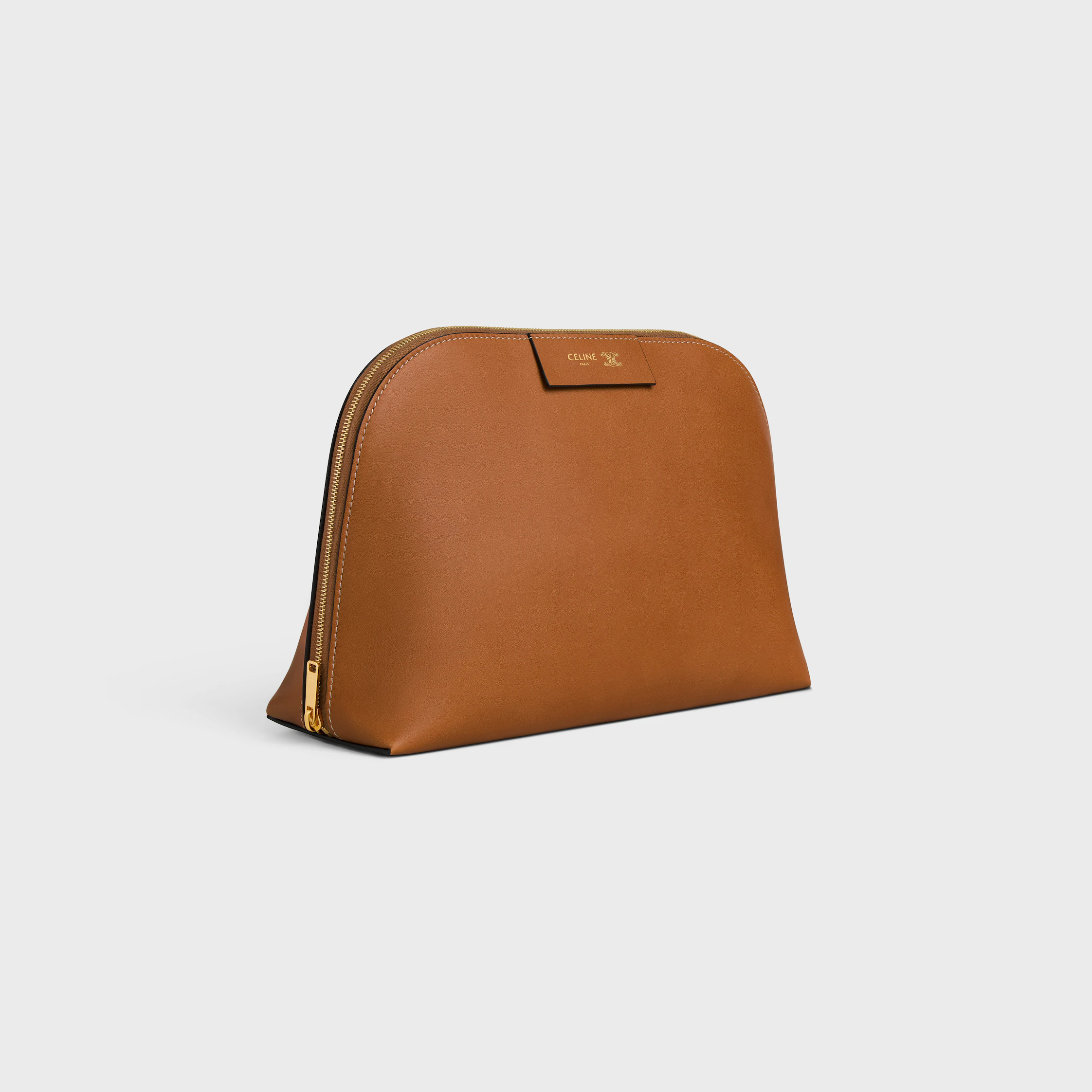 BOLSA COSMÉTICA GRANDE EM COURO DE VACADO LISOS