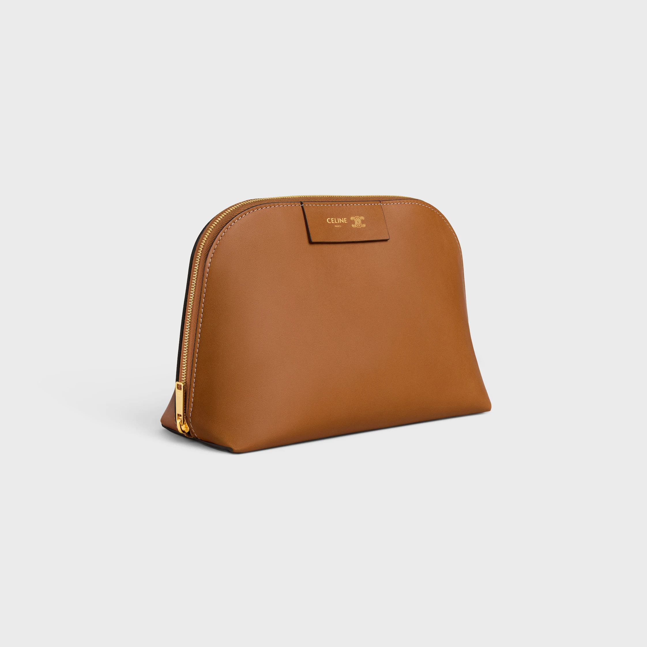 BOLSA COSMÉTICA MÉDIA EM COURO DE VACADO LISOS