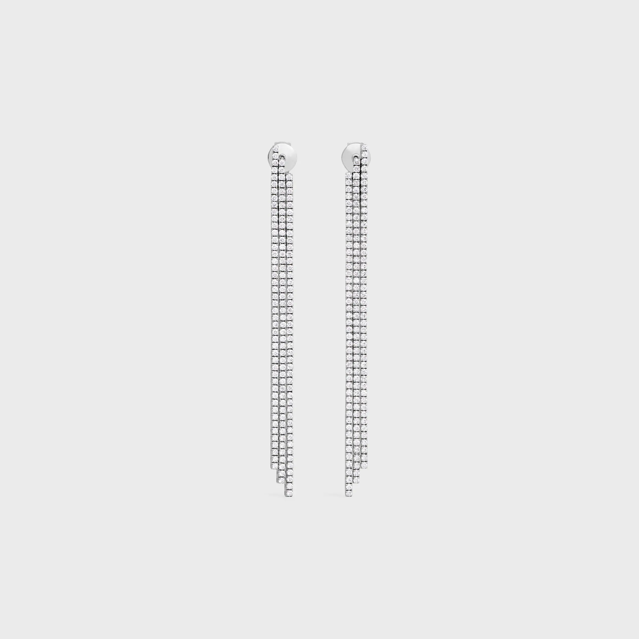 Brincos Cocktail de Tênis em Ouro Branco e Diamantes
