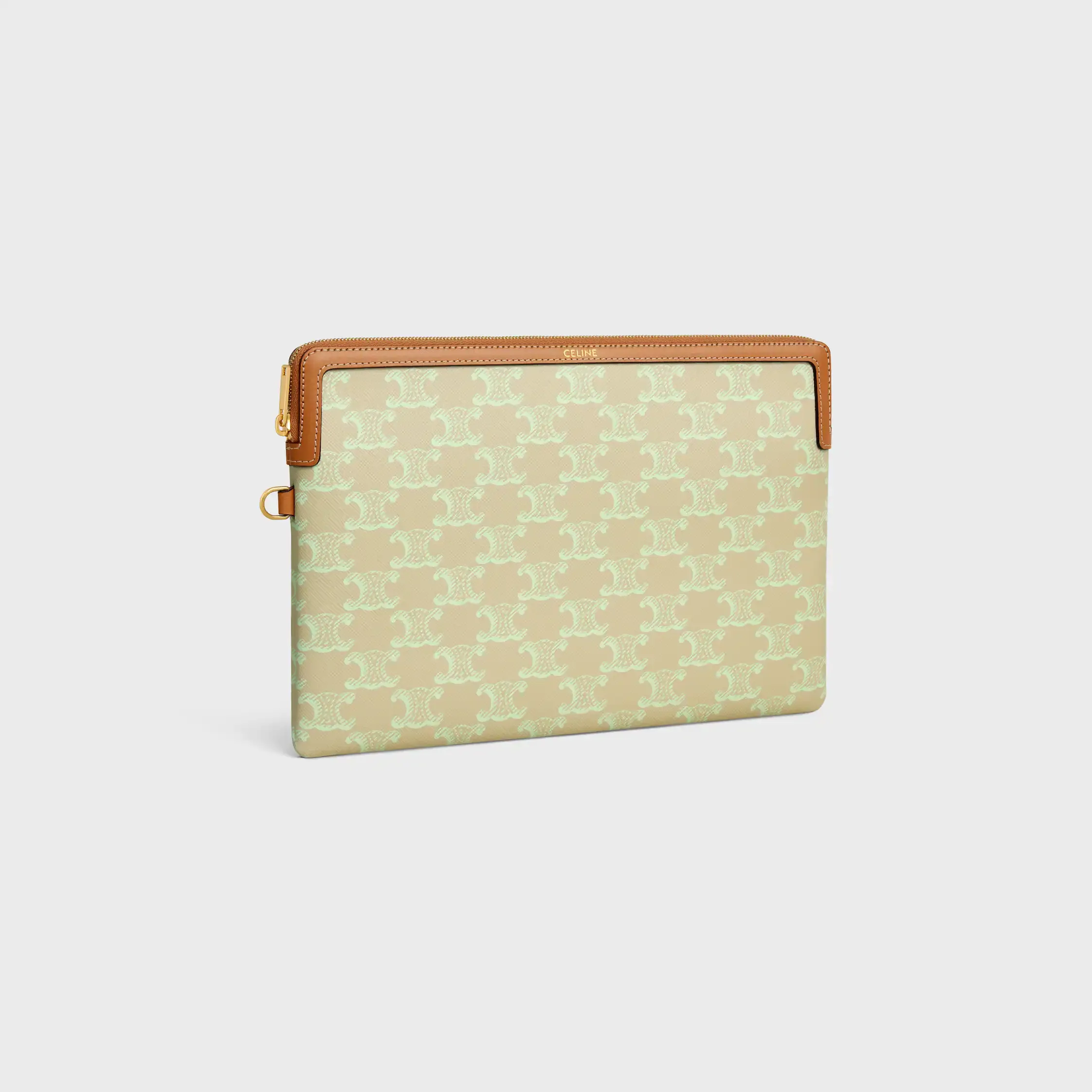 PEQUENO BOLSO COM ALÇA CUIR TRIOMPHE EM TOILE TRIOMPHE E VEAU