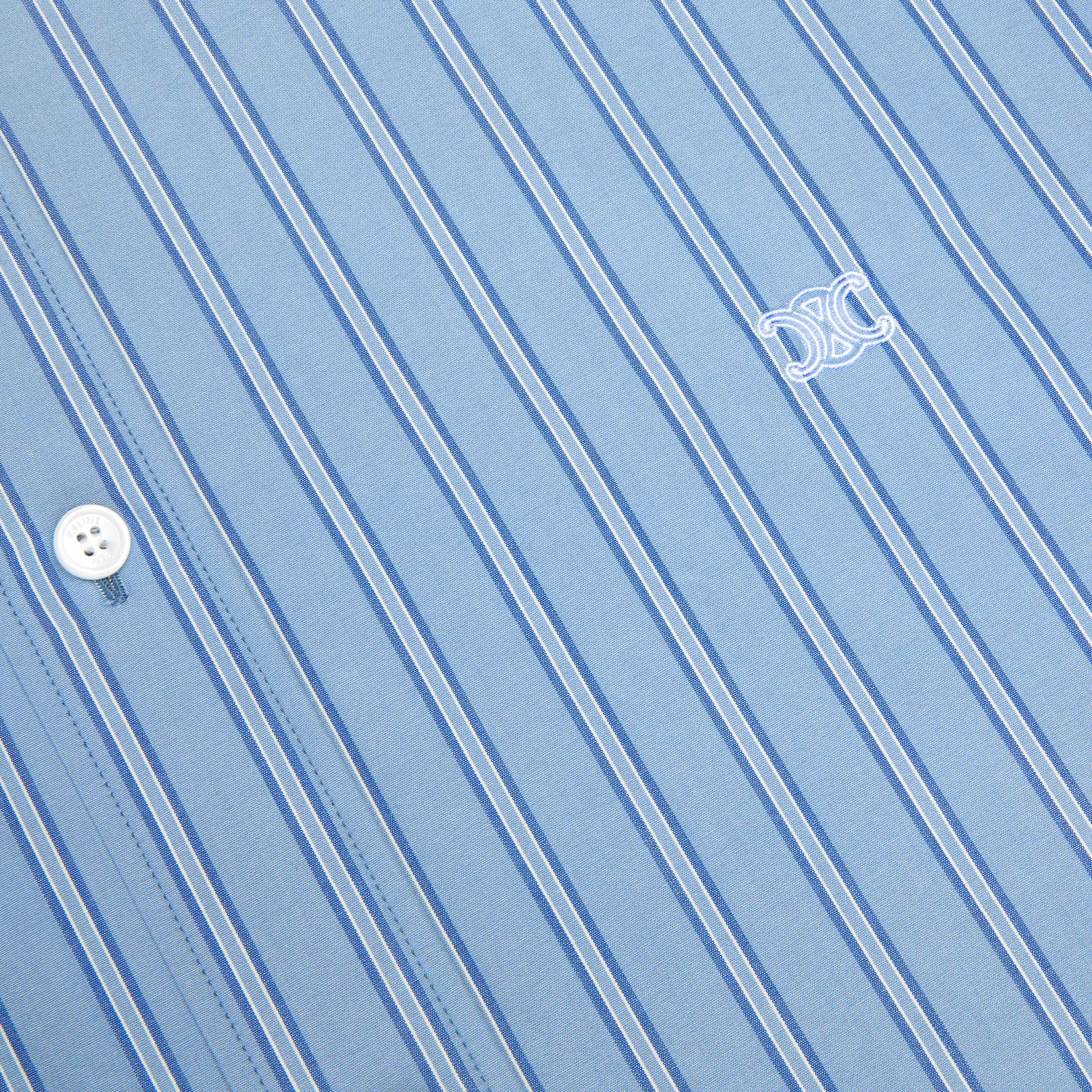 CAMISA CLÁSSICA EM ALGODÃO POPLIN LISTRADO