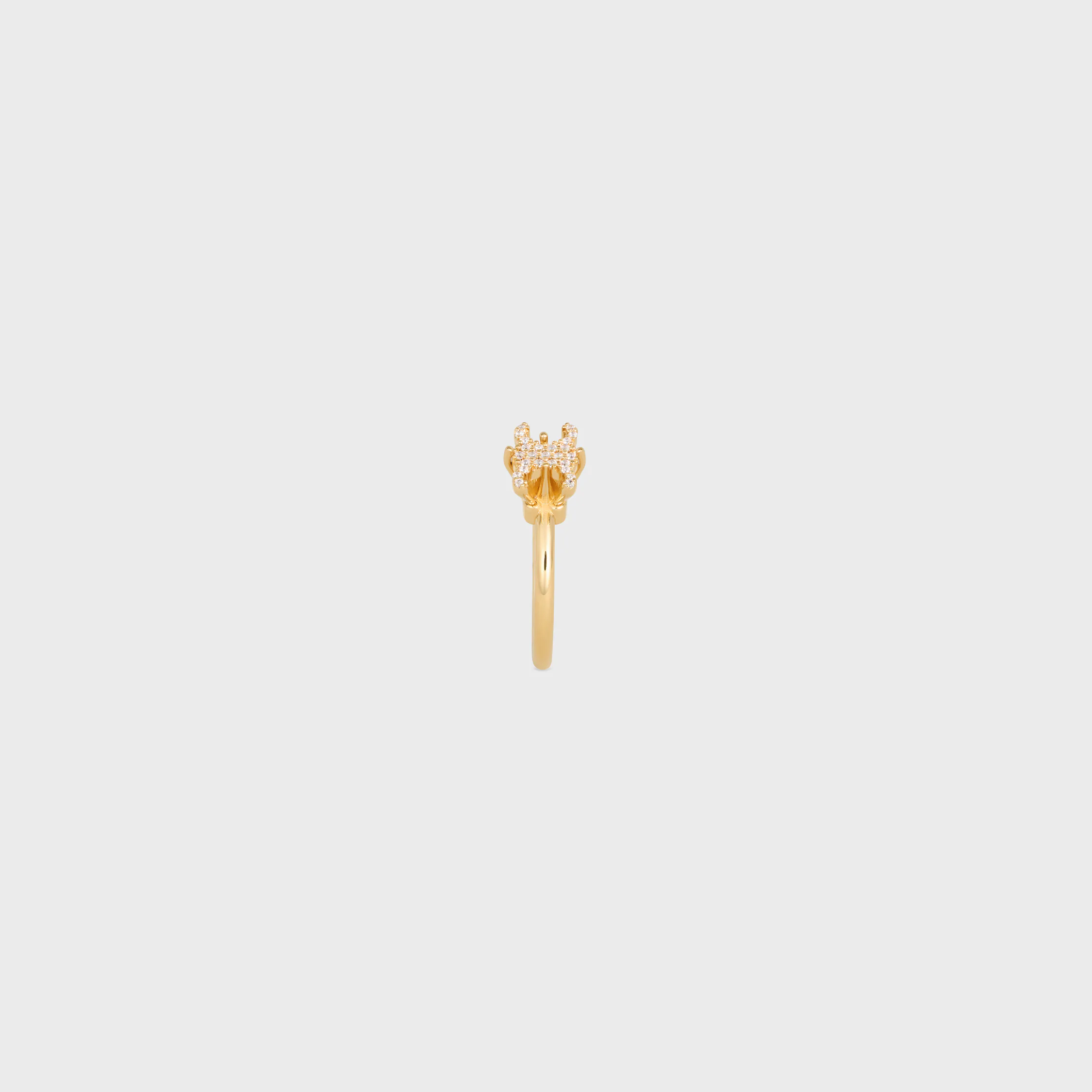 Anel Solitário Triomphe Sparkle em Strass e Latão com Acabamento Dourado