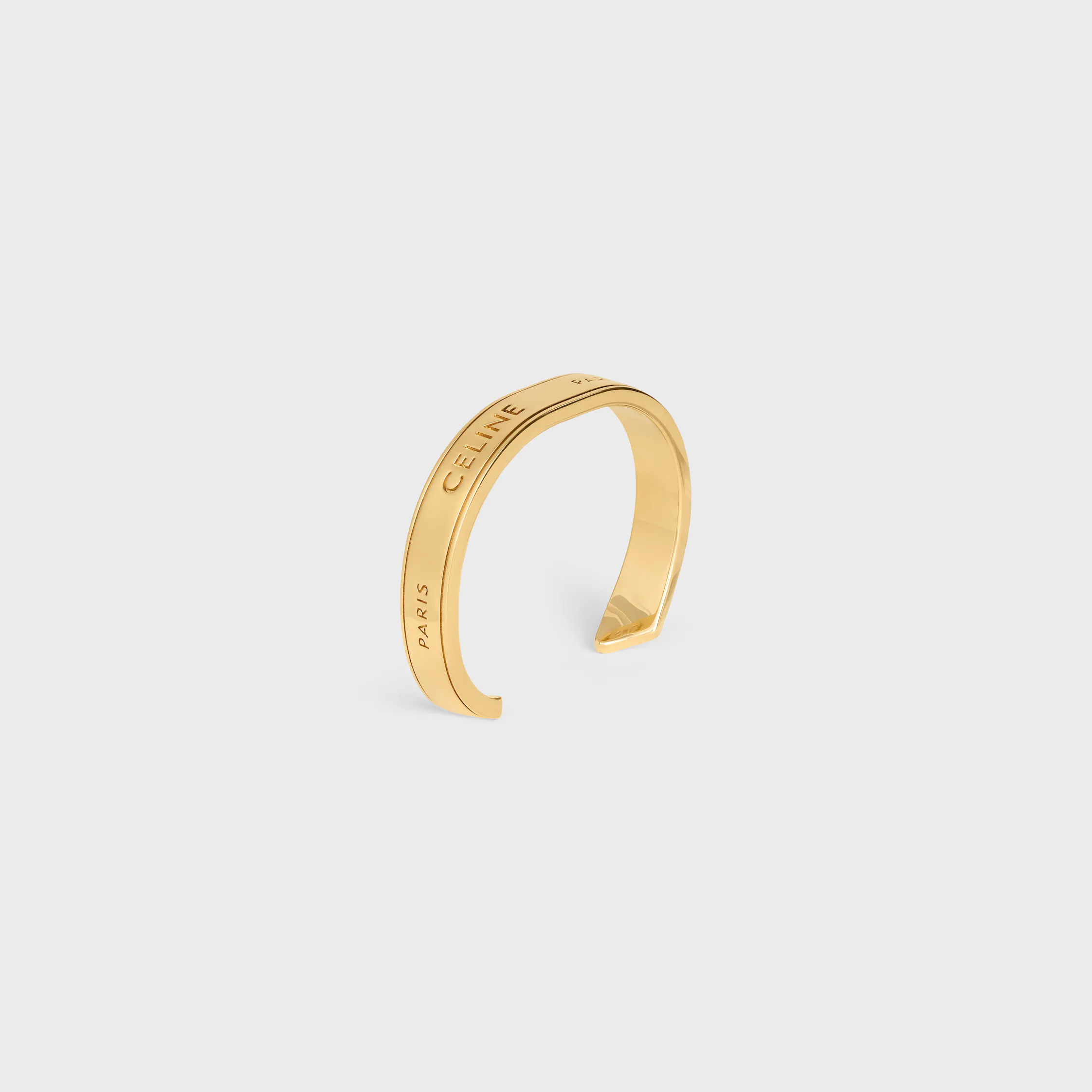 Pulseira Pequena Celine com Fita em Latão com Acabamento Dourado
