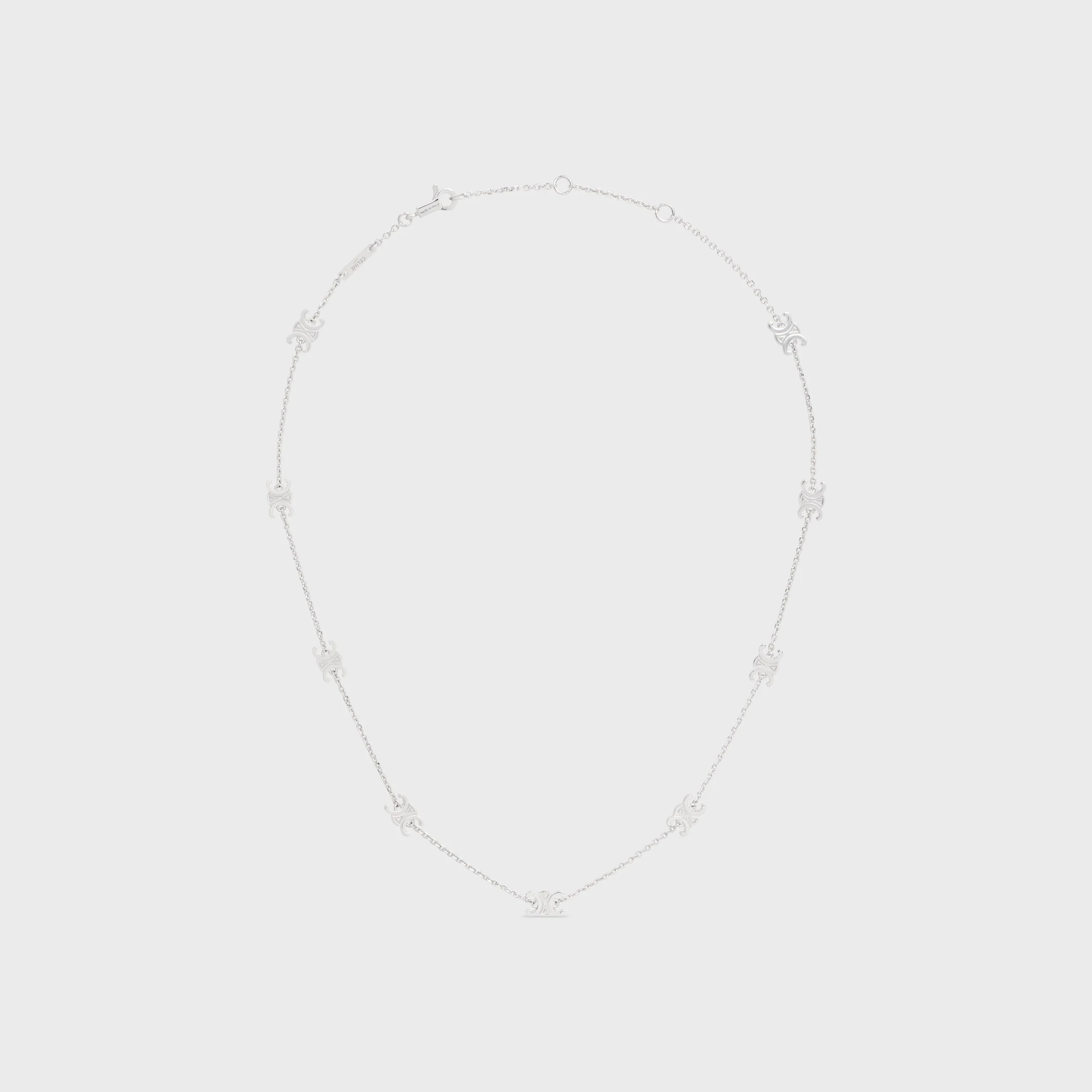 Colar Triomphe Mini Triomphe em Latão com Acabamento em Ródio