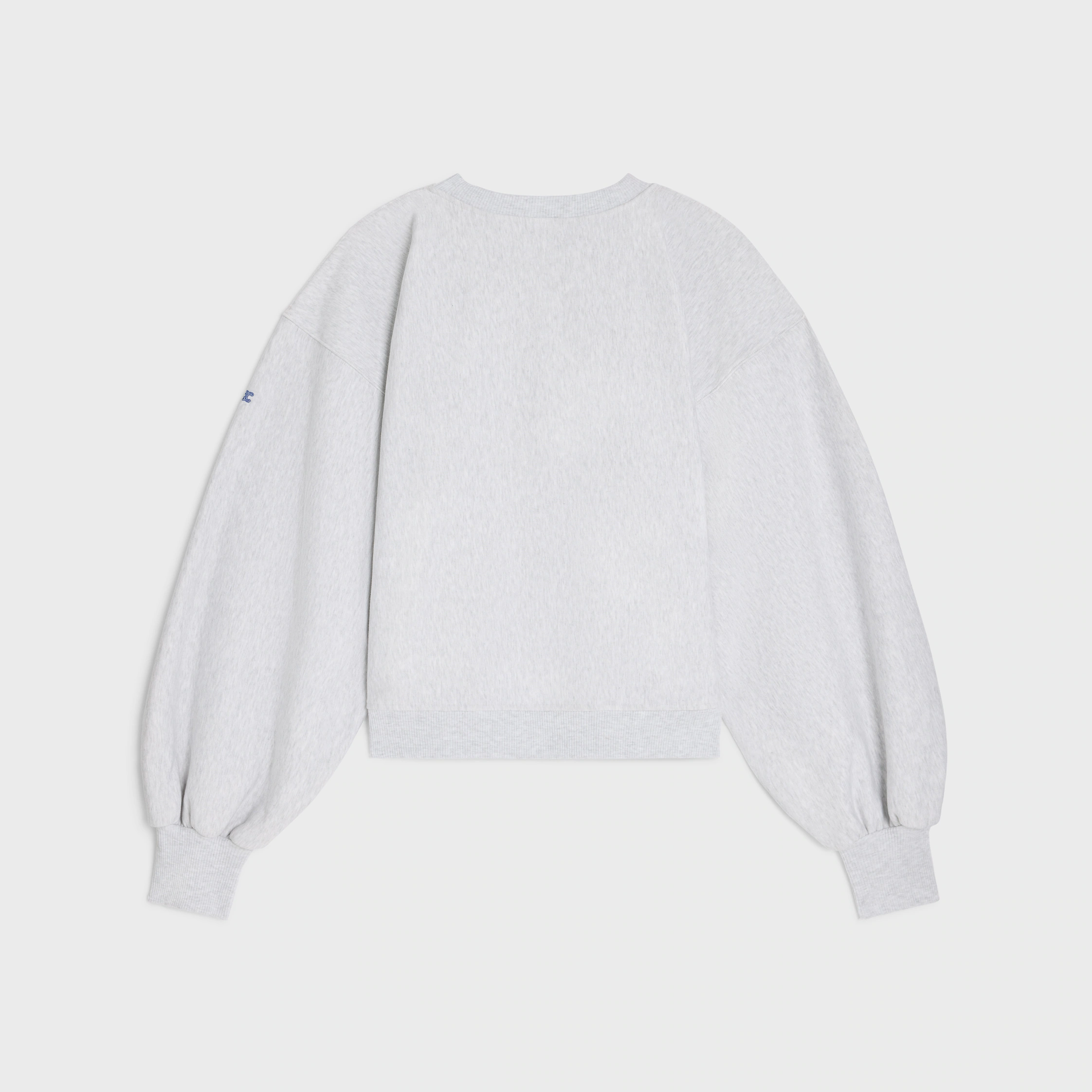 sweater oversized com gola redonda em malha de algodão