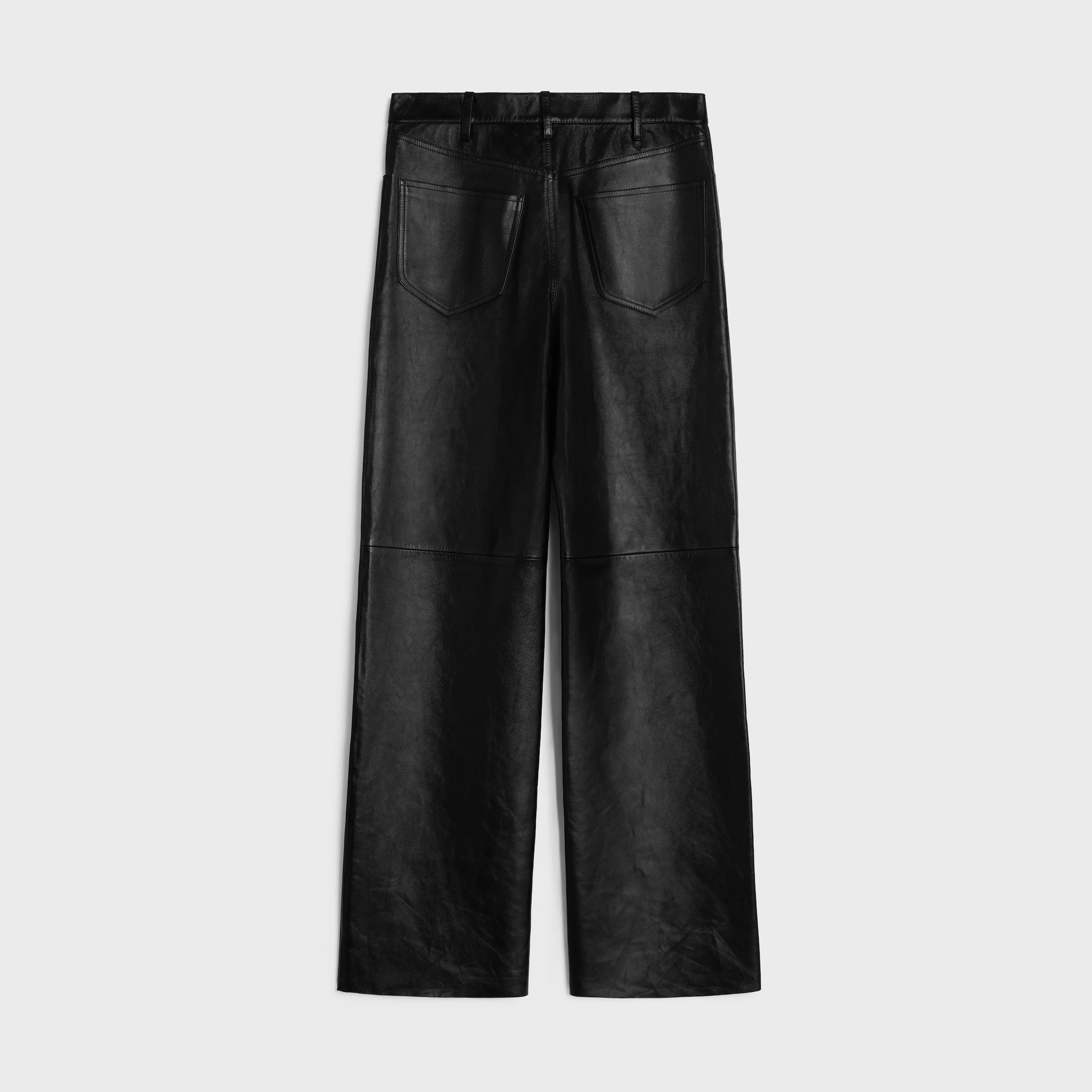jeans retos em couro de cordeiro macio