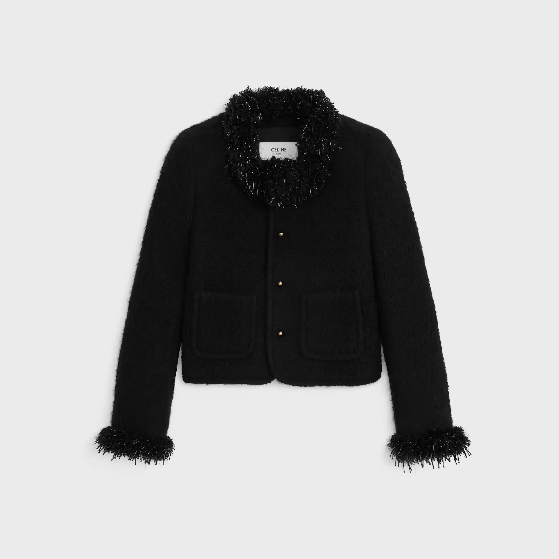 jaqueta chelsea em cashmere e lã natté