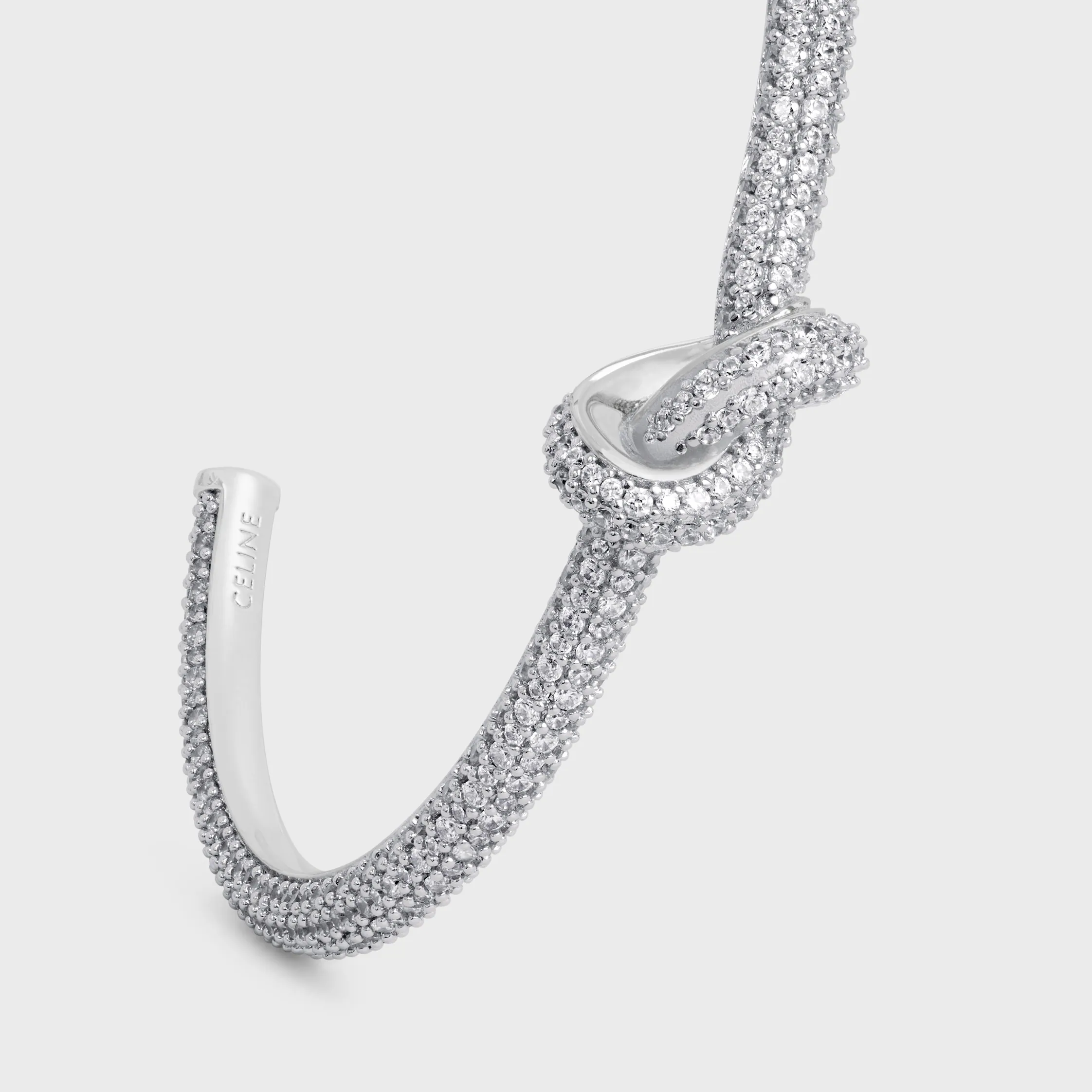 Pulseira Knot Sparkle em Strass e Latão com Acabamento em Ródio