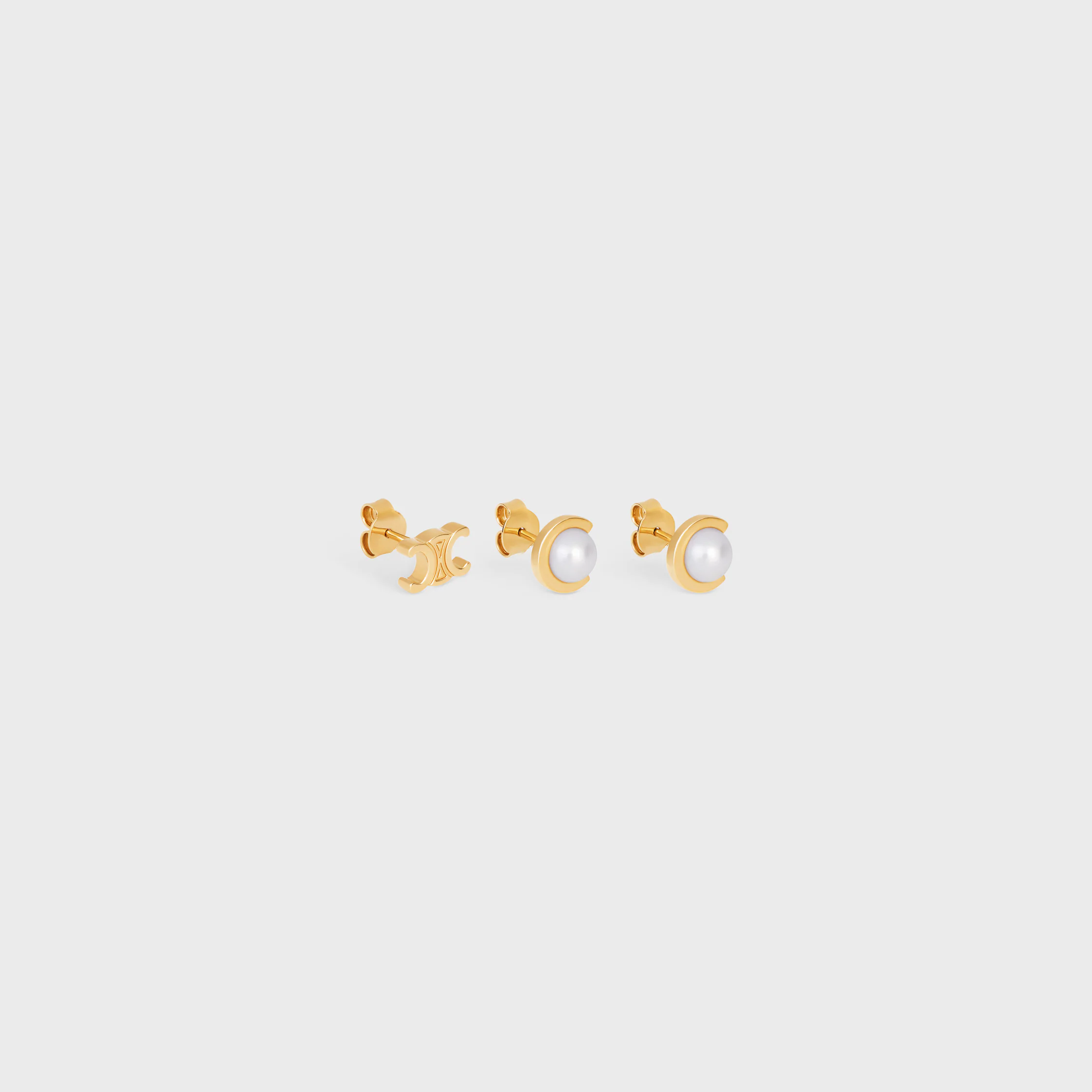 Conjunto de 3 Arames Les Perles Celine em Pérolas de Resina e Latão com Acabamento Dourado