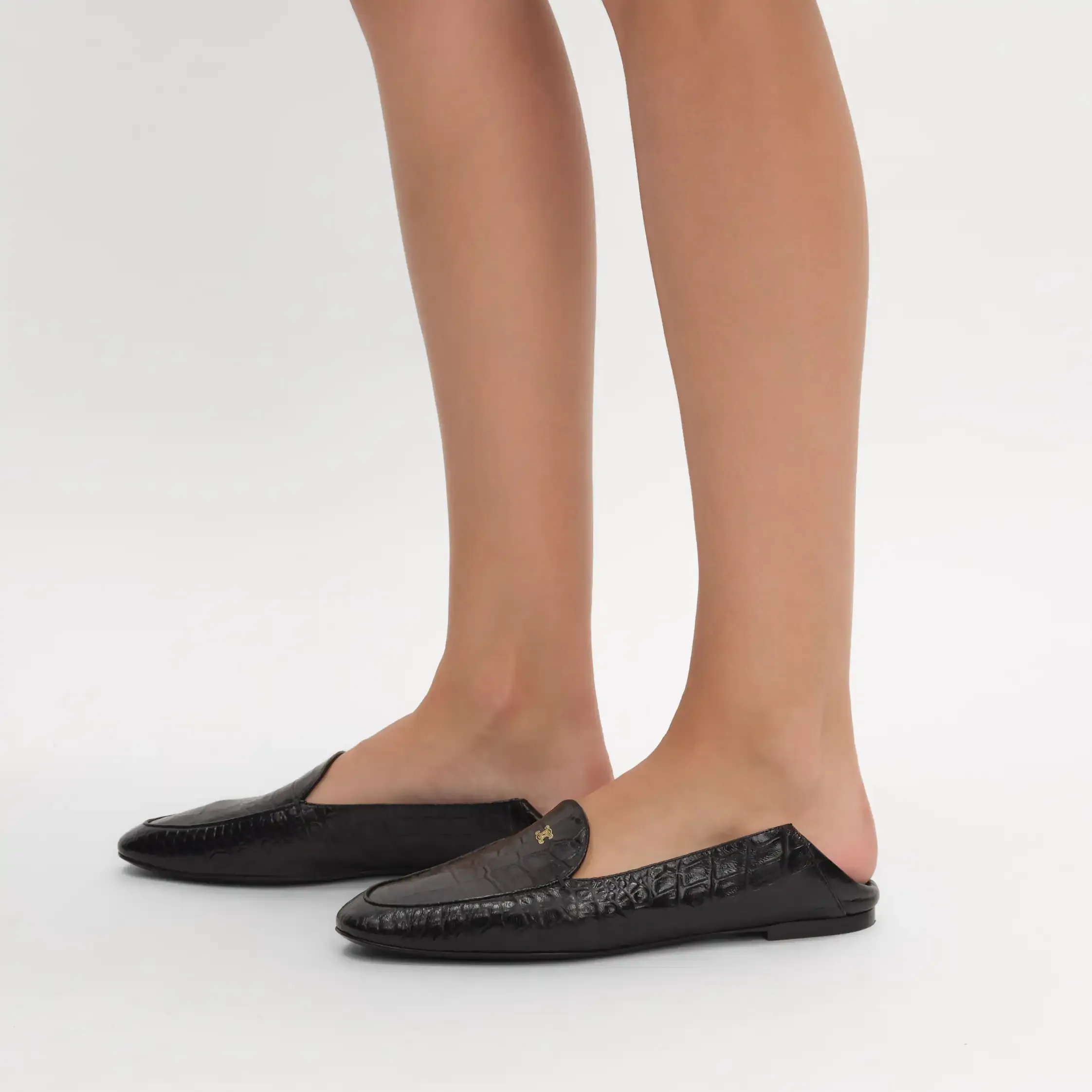 AURA LOAFER EM COURO DE CORDEIRO ESTAMPADO COM ESTAMPAS DE CROCODILO