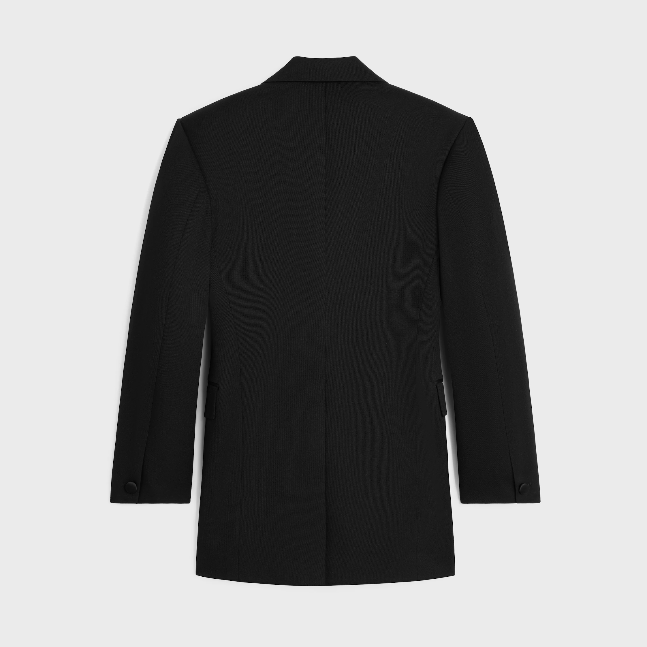 JAQUETA COLONNE TUX EM GABARDINA DE LÃ, MOHAIR