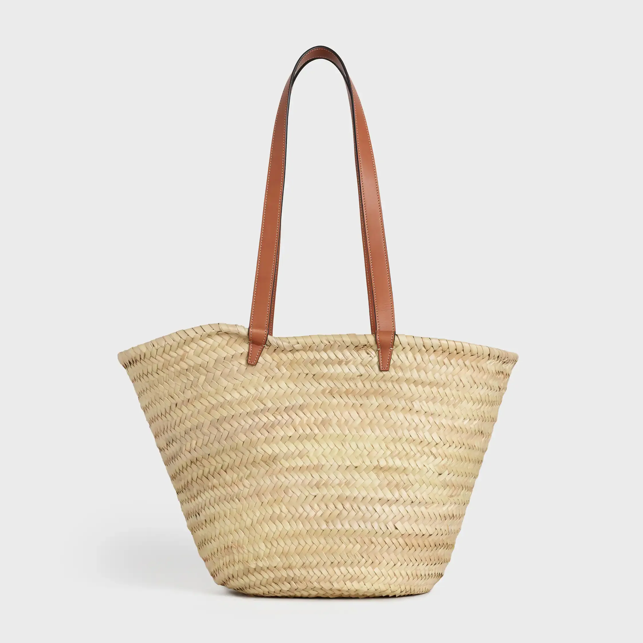 MEDIUM CELINE CLASSIC PANIER EM FOLHAS DE PALMEIRA E COURO DE VACA