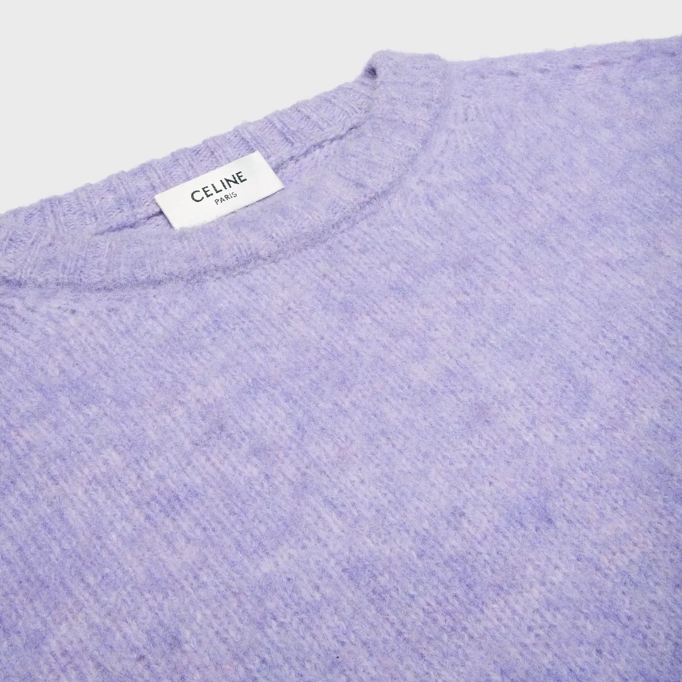 sweater com gola redonda em lã de xadrez