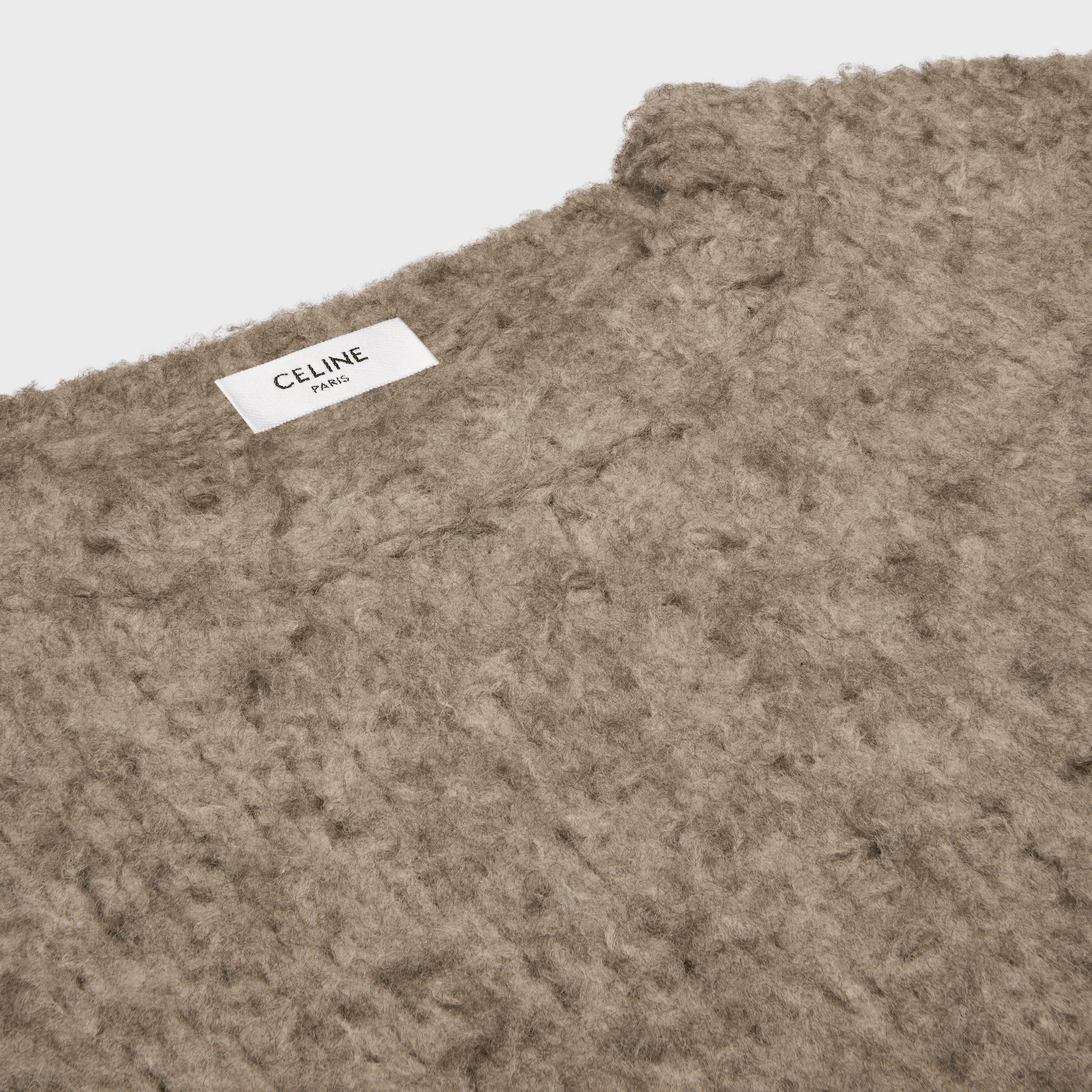 sweater com gola redonda em lã de iaque