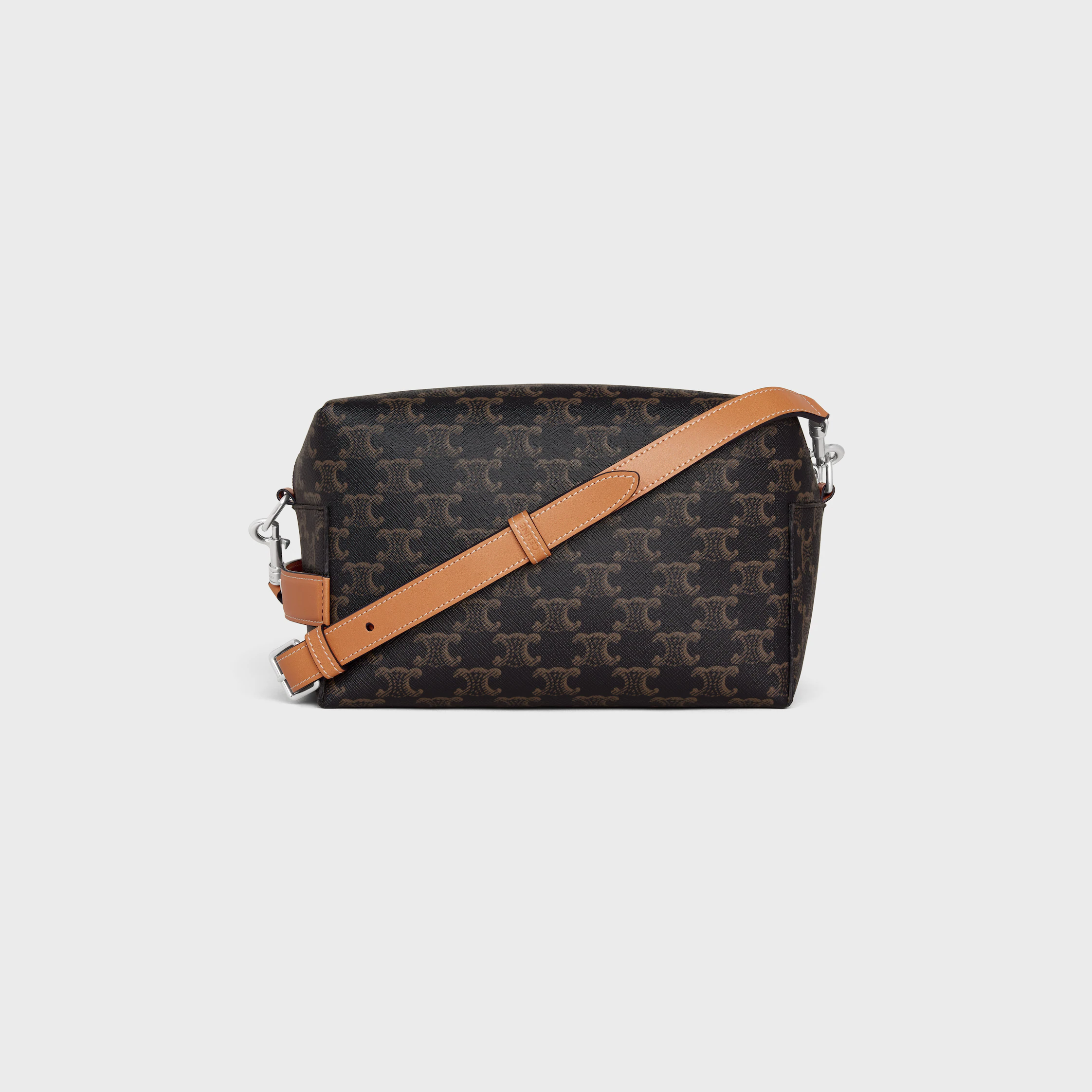 BOLSA MULHER CROSSBODY TAKE AWAY EM TECIDO TRIOMPHE E COURO DE VACA