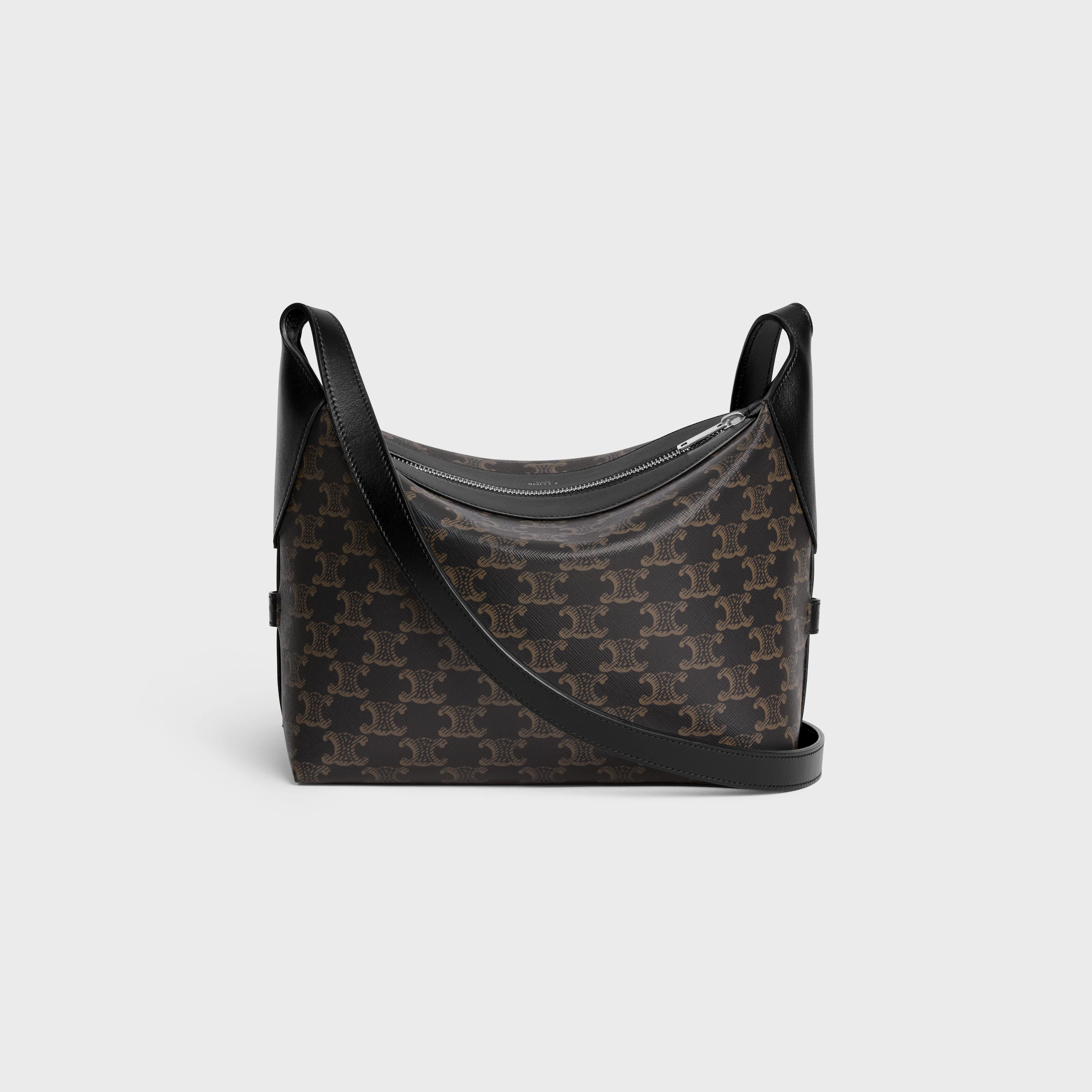 BOLSA CROSSBODY HARRY EM TECIDO TRIOMPHE E COURO DE VACA