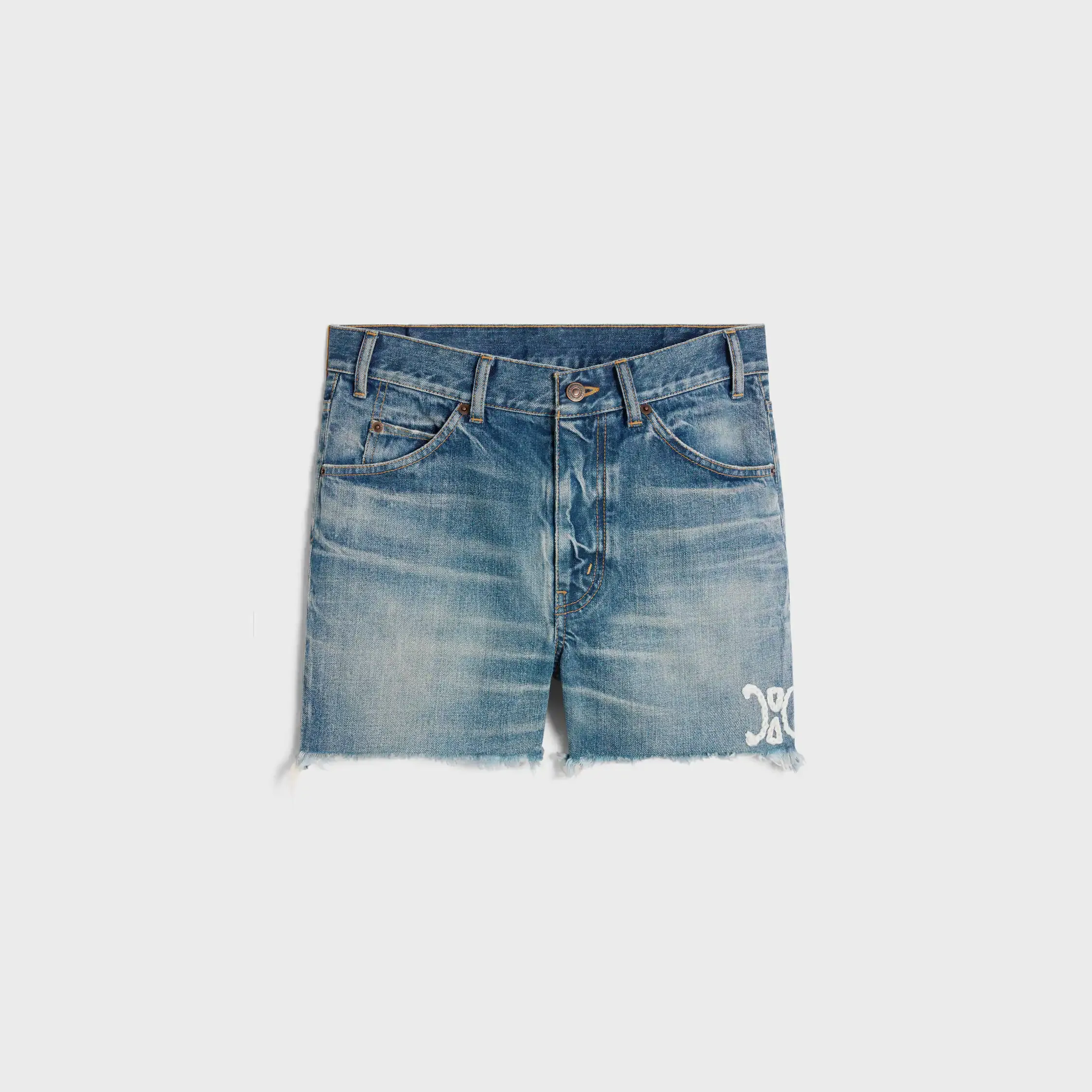 calças de skate em denim lavagem electric sky