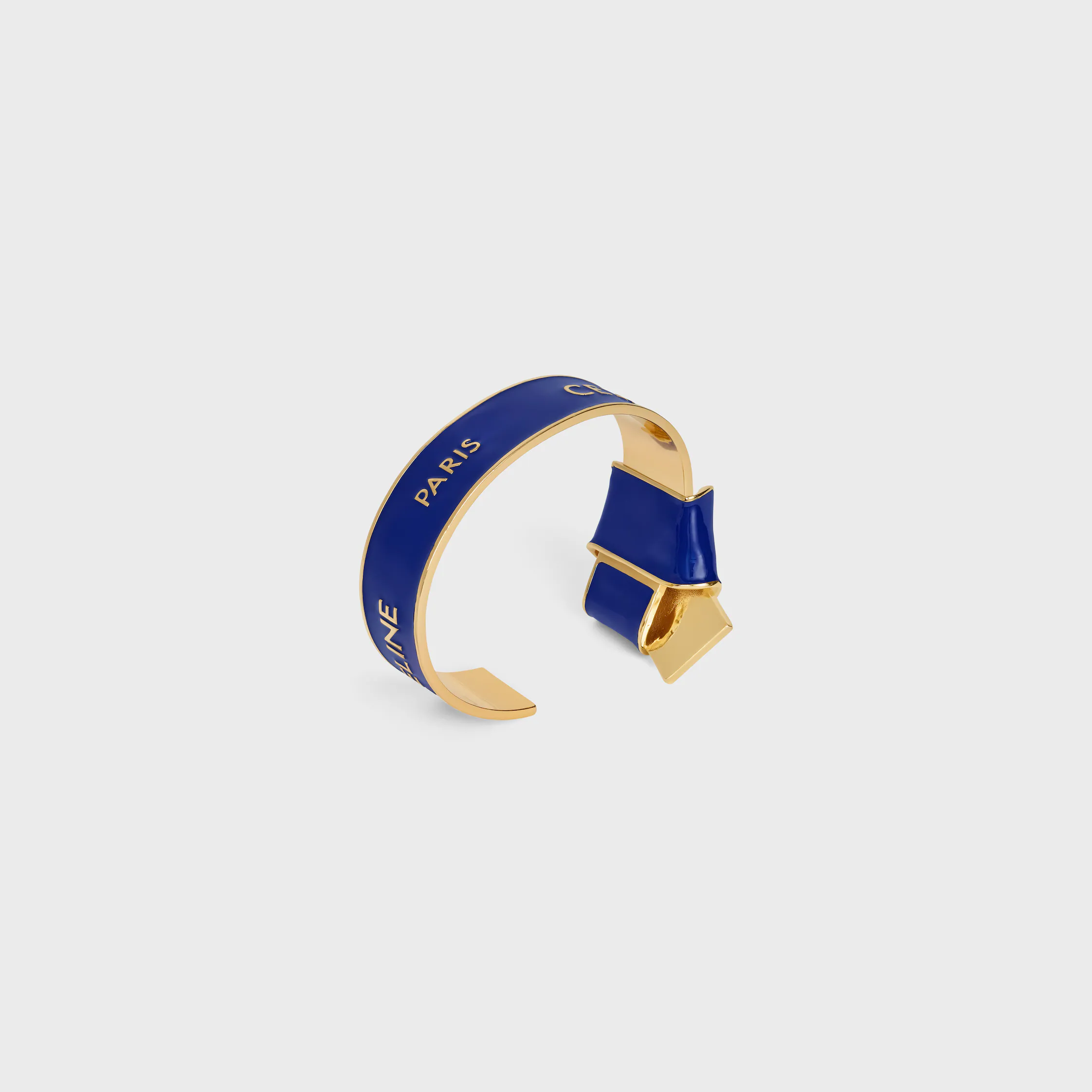 Pulseira com Nó de Cinta Celine em Esmalte e Latão com Acabamento Dourado