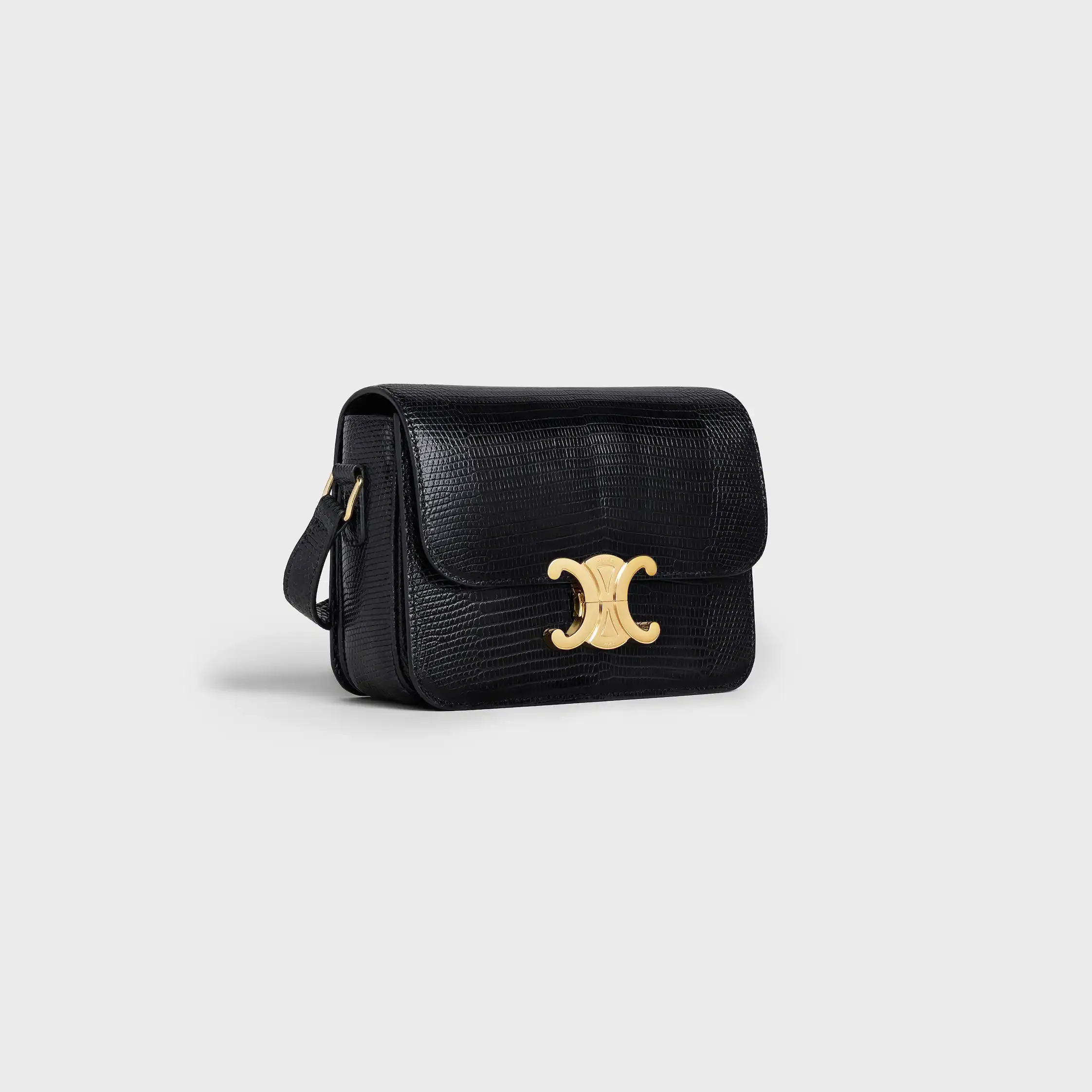 Bolsa Teen Triomphe em Pele de Lagarto