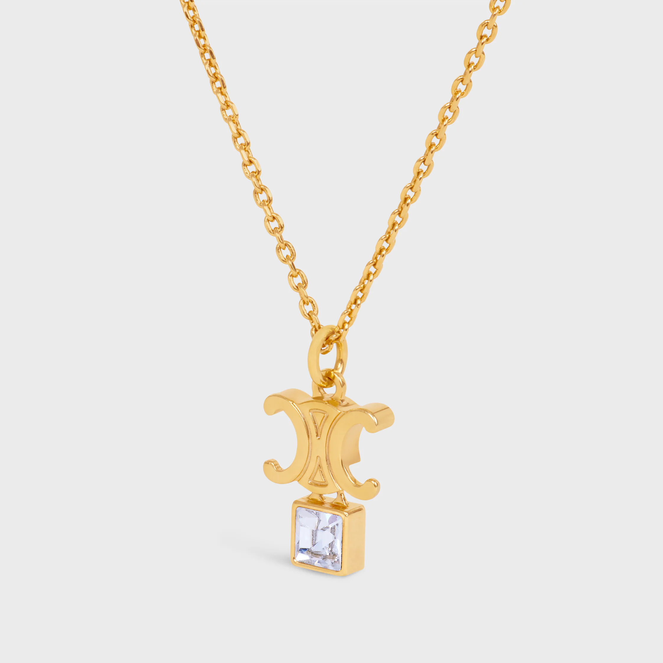 Colar Triomphe Twinkle em Strass e Latão com Acabamento Dourado