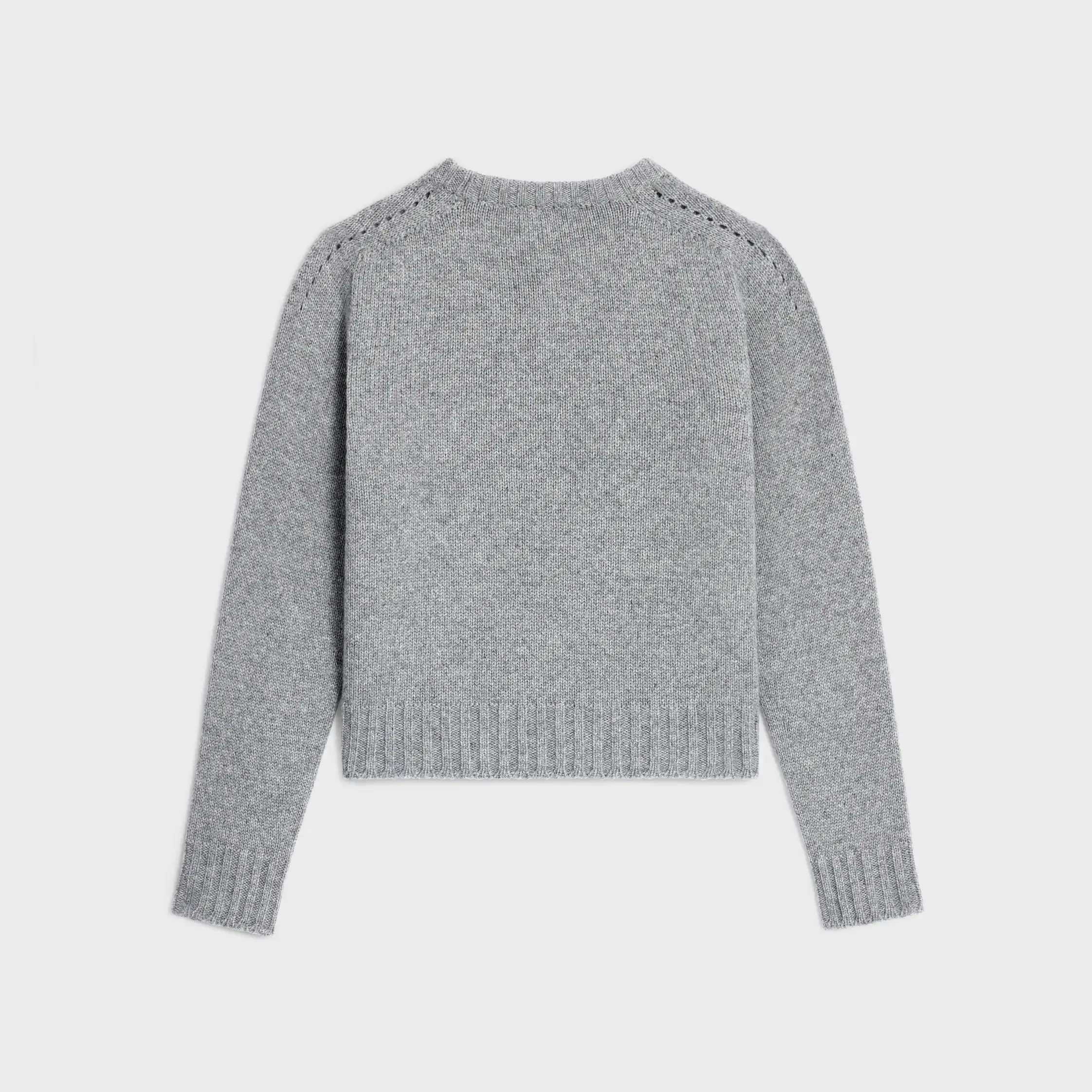 sweater com gola redonda em cashmere sem costura